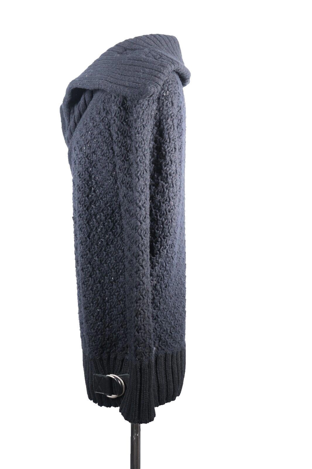Chloe Chloé Women Small Black Chunky Knit Buckle Wool Knit Sweater Size S / US 4 / IT 40 - 6 Thumbnail