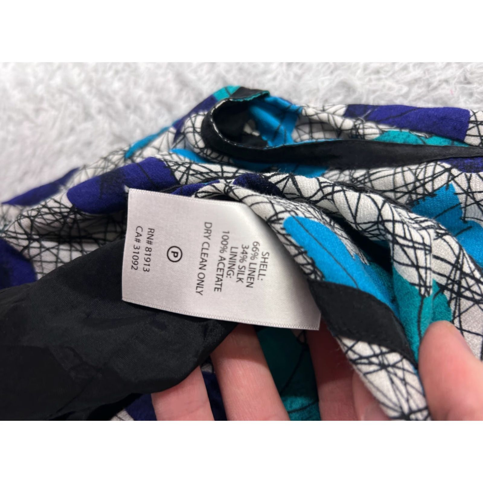 Anthropologie Tracy Reese Dress Frock Women 0 Blue Leaf Pattern Linen Silk Blend Sleeveless Mini Dress - 90s Bohemian Floral Casual Party Cocktail - Blue - Damen? Size XS / US 0-2 / IT 36-38 - 4 Thumbnail