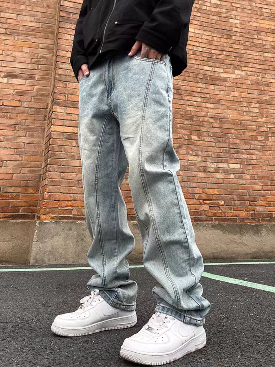 Japanese Brand × Jean Washed Vintage Loose Straight Leg Casual Jeans Size US 34 / EU 50 - 1 Thumbnail