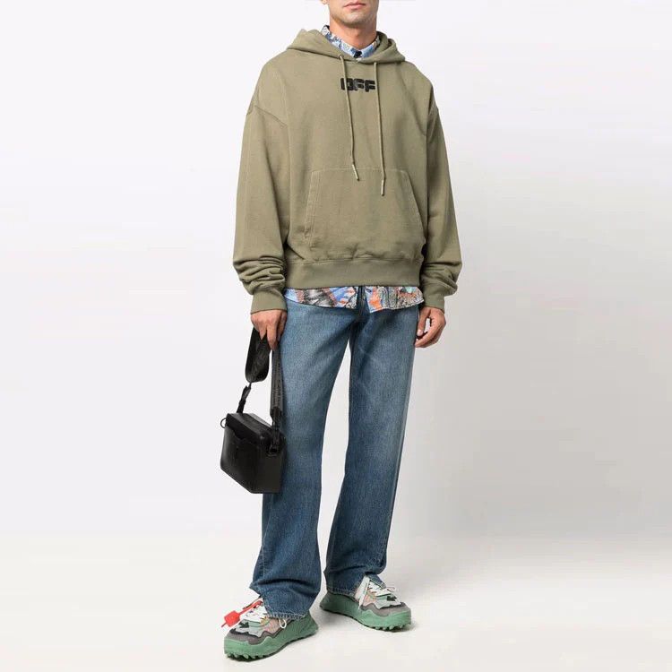 Off-White Green Rubber Arrow Font Logo Oversized Hoodie Size US L / EU 52-54 / 3 - 2 Thumbnail