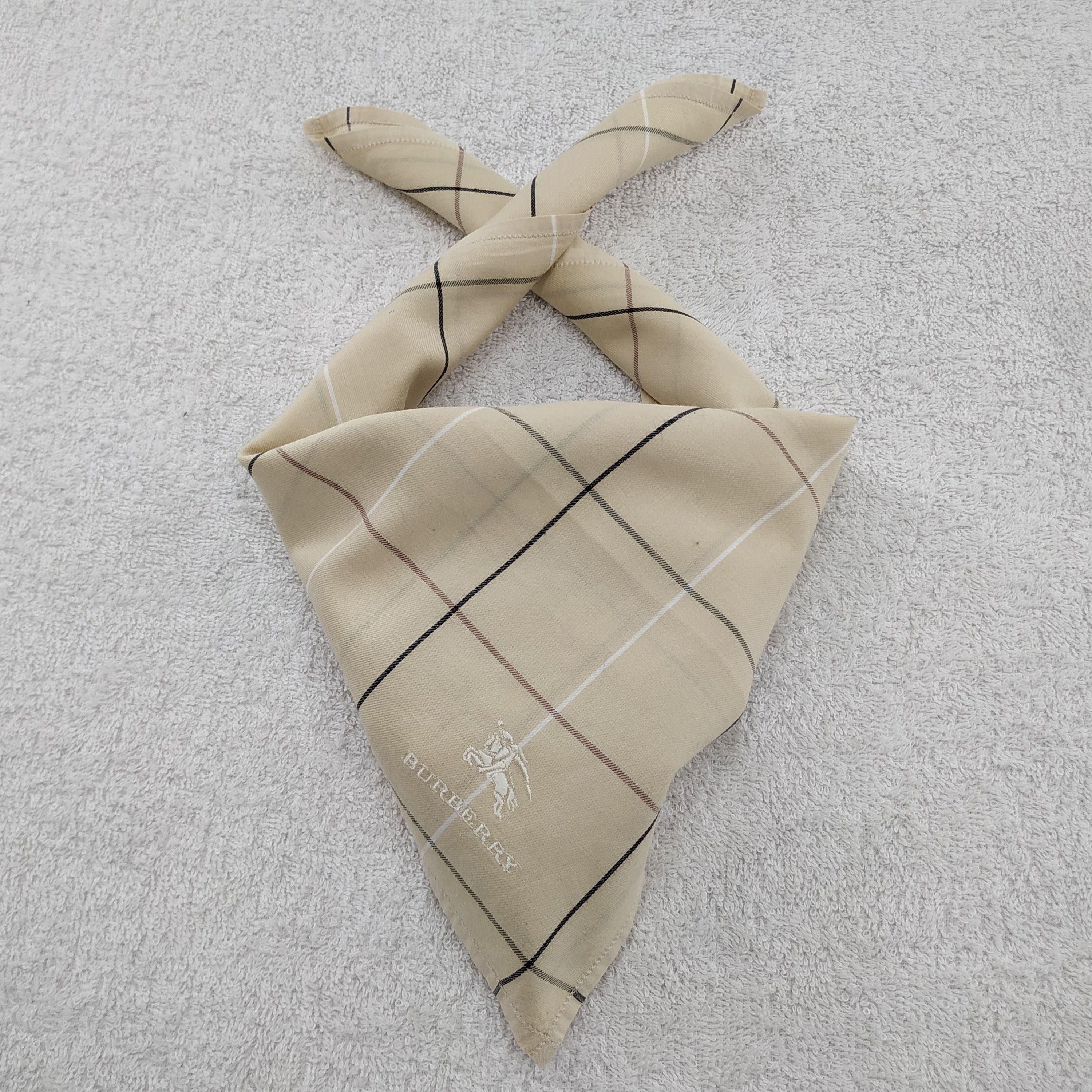 Burberry × Vintage Burberry Bandana / Handkerchief / Neckerchief - S019 Size ONE SIZE - 2 Thumbnail