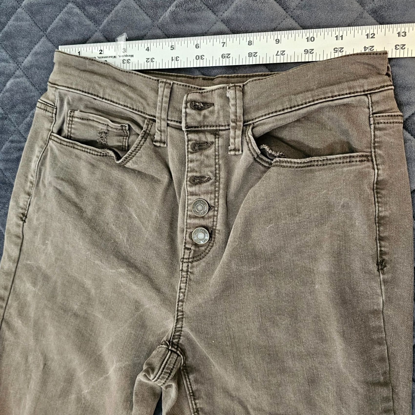 Vintage Mudd Juniors Brown High Rise Denim Jeggings Size 7 Distressed Girls Womens 5-Pocket Stretch Jeans Size 28" / US 6 / IT 42 - 5 Thumbnail