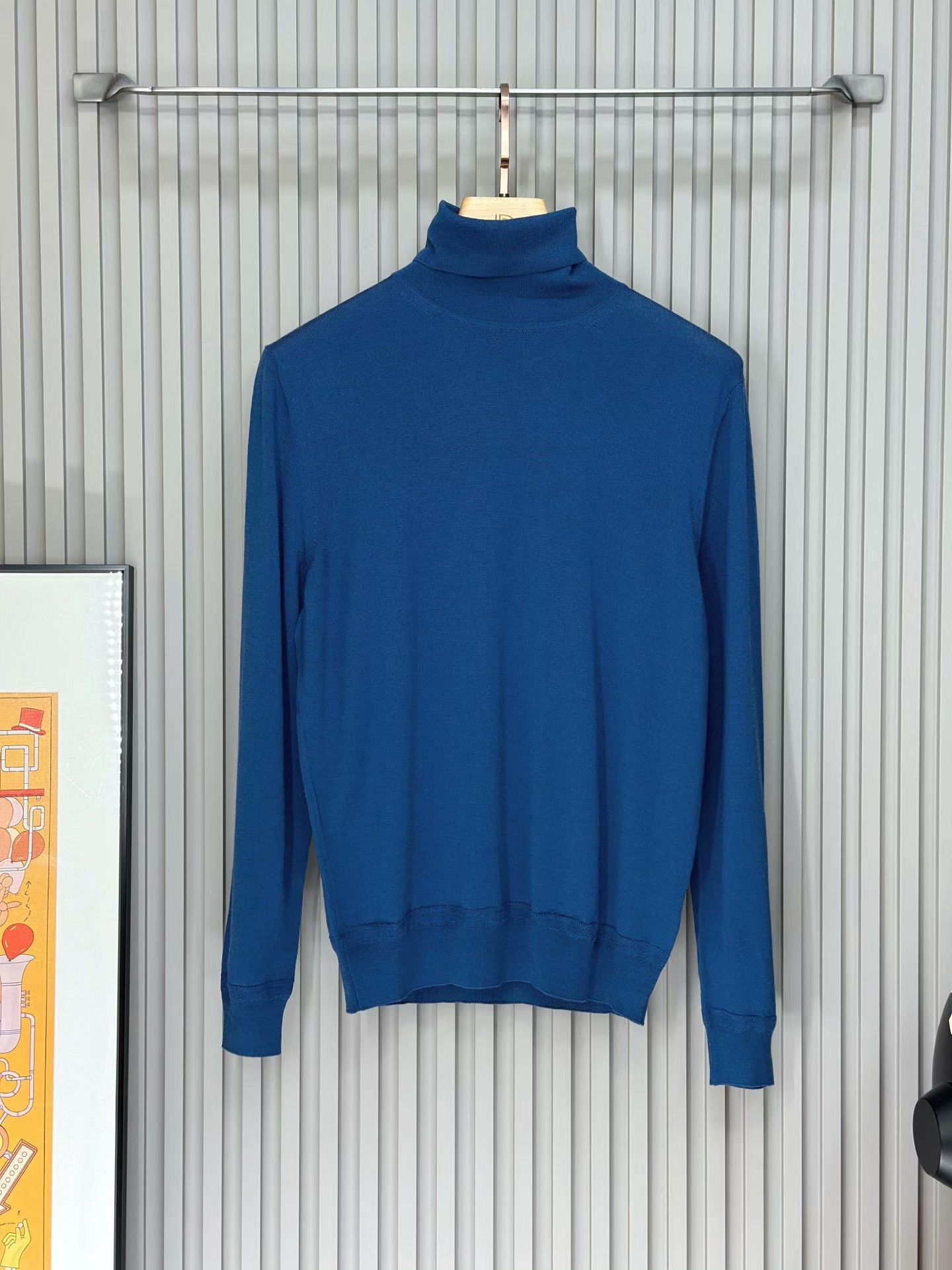 Ermenegildo Zegna Ermenegildo Zegna Blue Turtleneck Sweater Size US M / EU 48-50 / 2 - 1 Thumbnail