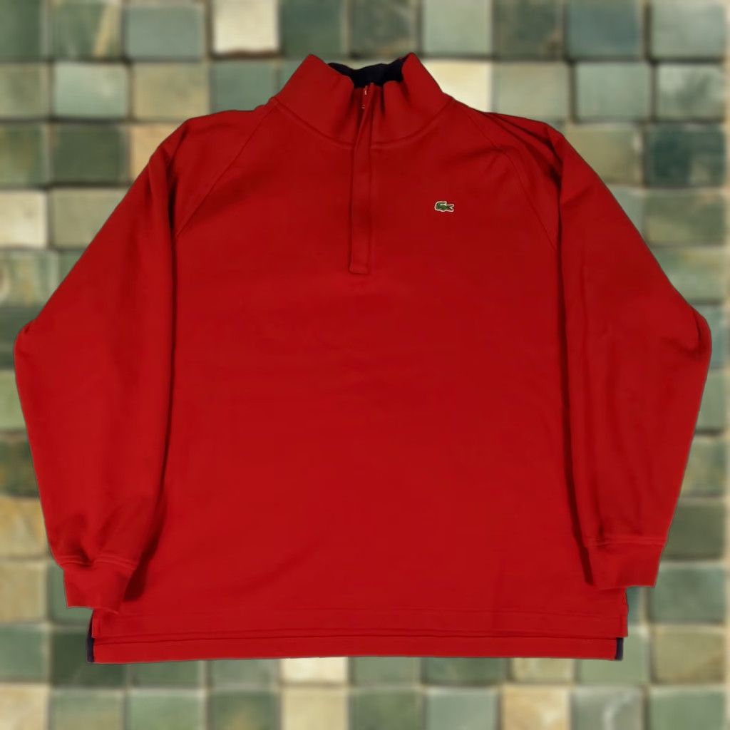 Lacoste Lacoste 1/4 Zip Red Long Sleeve High Banded Collar Pullover Shirt Mens 2XL Size US XXL / EU 58 / 5 - 1 Thumbnail