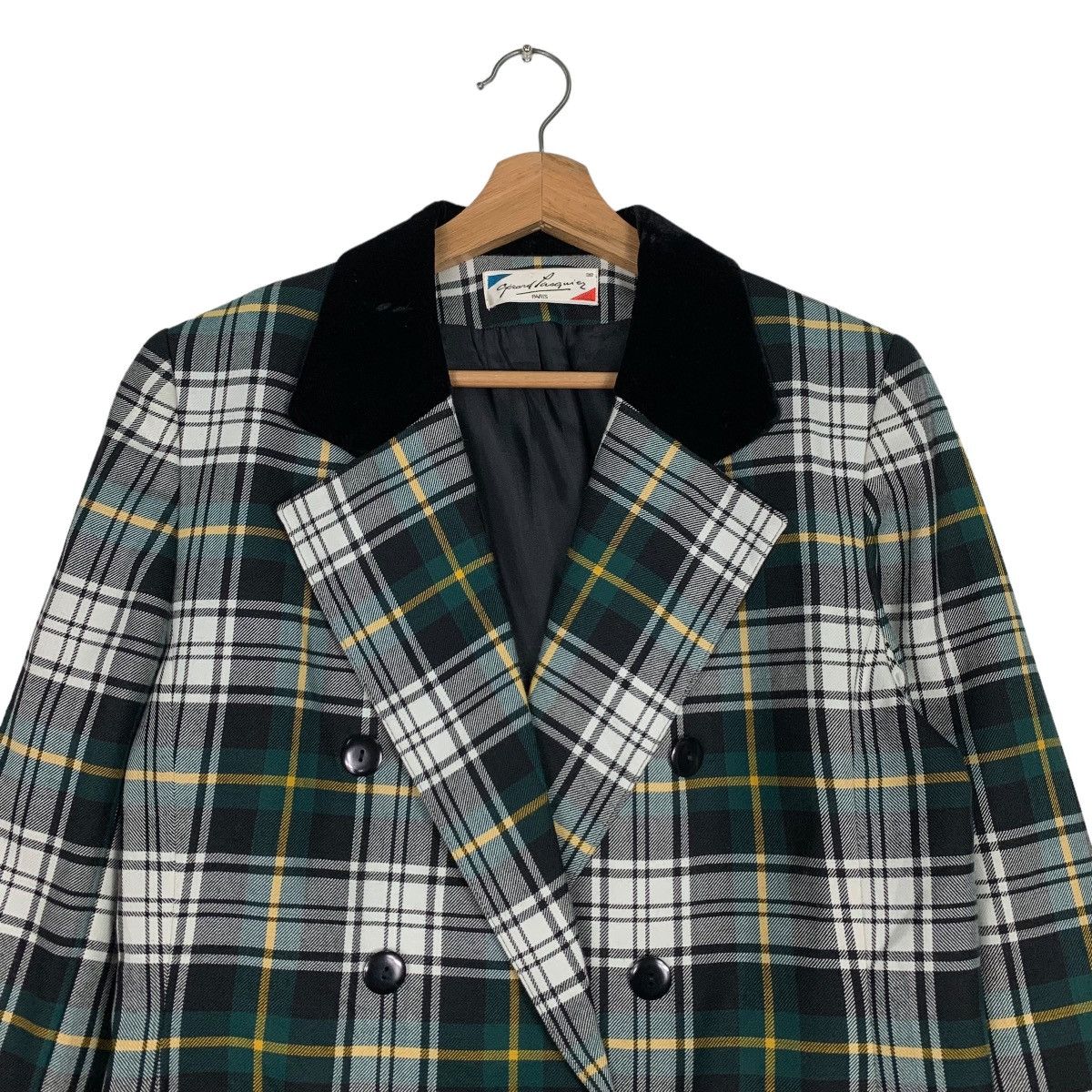 Japanese Brand GERARD PASQUIER Tartan Double Breasted Coat Jacket #0531-C24 Size S / US 4 / IT 40 - 2 Thumbnail