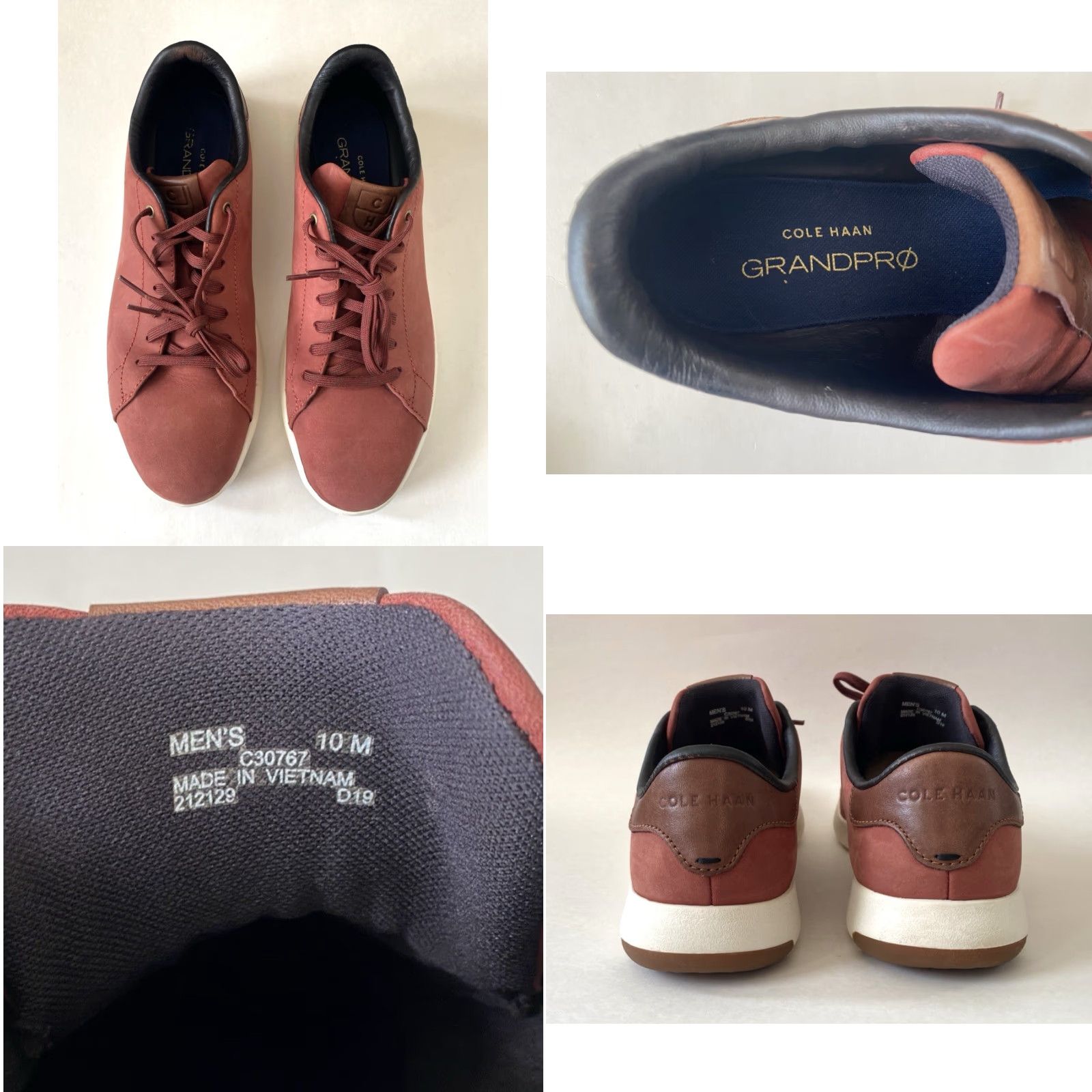 Cole Haan Cole Haan GrandPro Men’s Leather Sneakers Maroon Nubuck Chestnut 10 M Casual Shoes Size US 10 / EU 43 - 8 Thumbnail