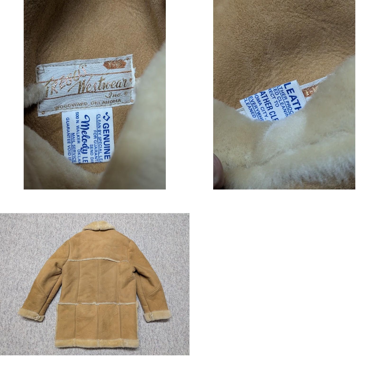 Vintage VINTAGE shearling coat western rancher coat jacket MEN M Brown leather sheepskin wool pile lined 40 chest 33 length 21 hem 19 shoulders 24.5 arm 40 Size US M / EU 48-50 / 2 - 8 Thumbnail