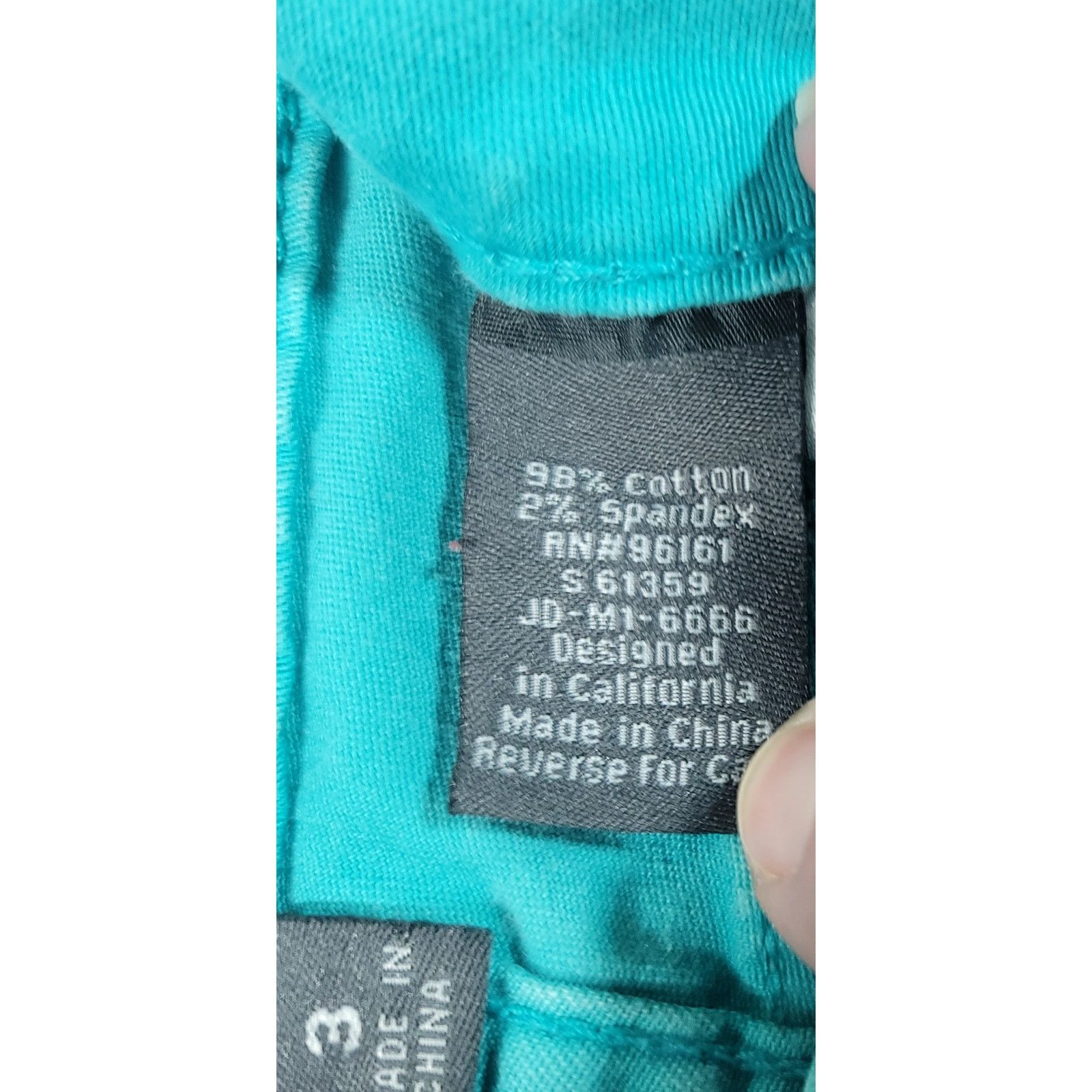 Other BeBop Teal Blue Hot Pants Shorts 3 Flat Front Slashed Pocket Size 28" / US 6 / IT 42 - 4 Thumbnail
