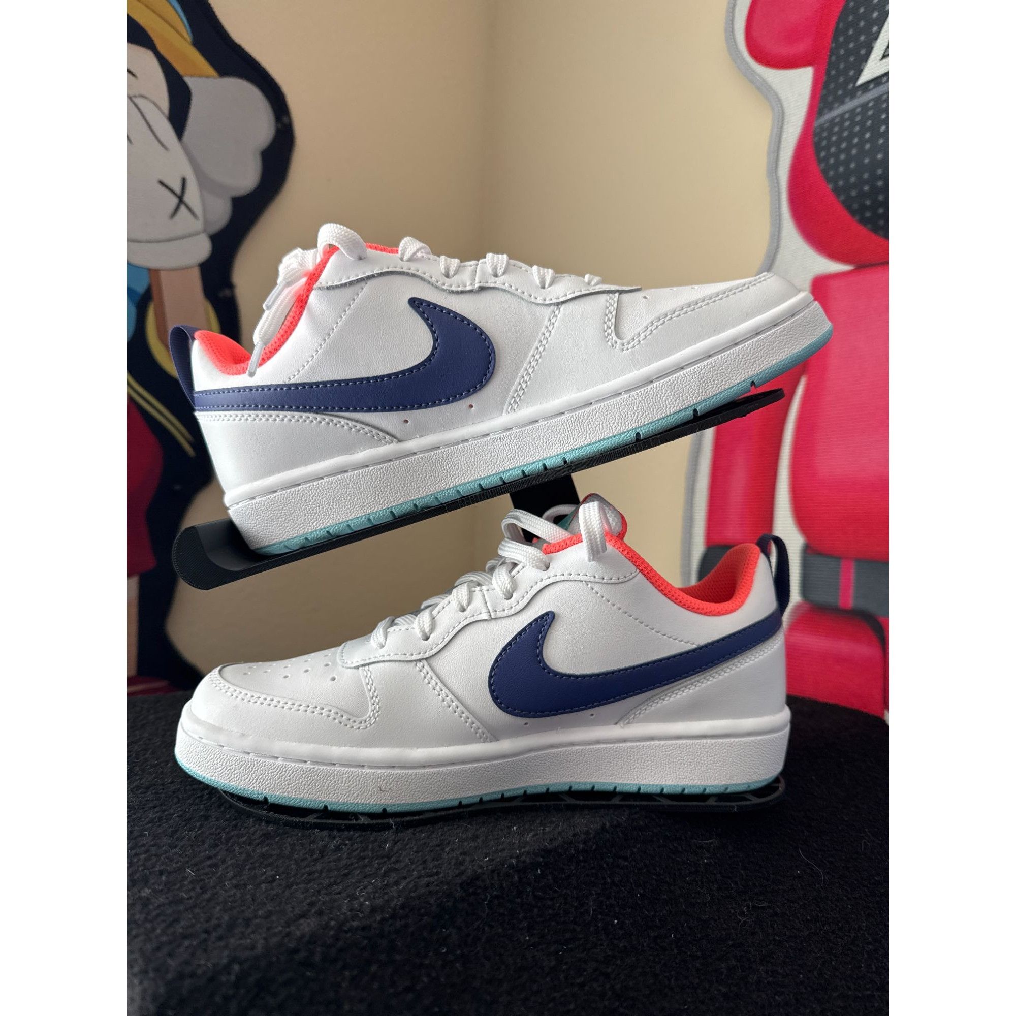 Nike Kids Nike Court Borough Low 2 GS 'White Dark Purple Dust' Bl Size US 7 / IT 37 - 2 Thumbnail