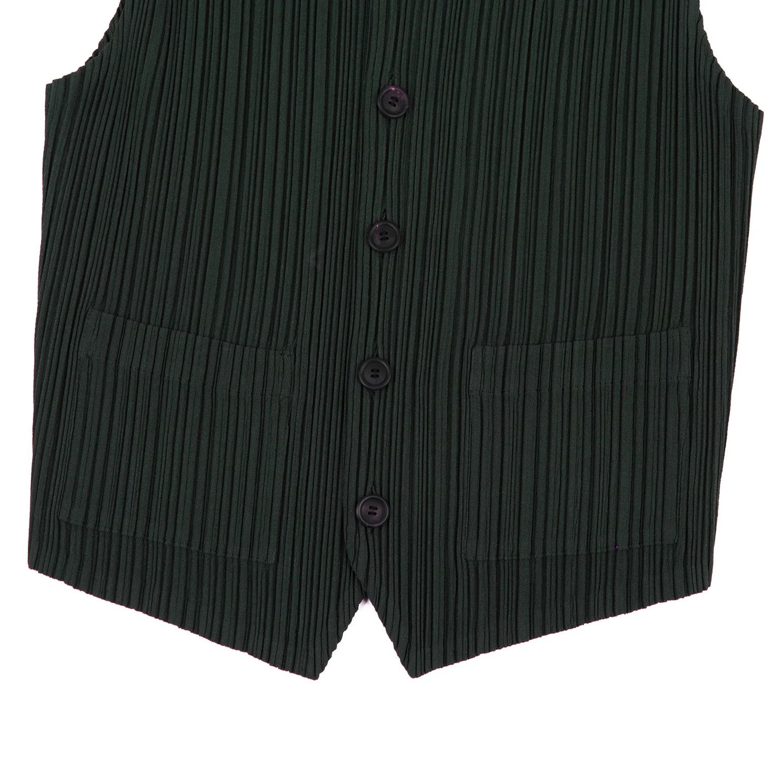 Issey Miyake Double Face Pleats Vest in Dark Green XL Size US XL / EU 56 / 4 - 5 Thumbnail