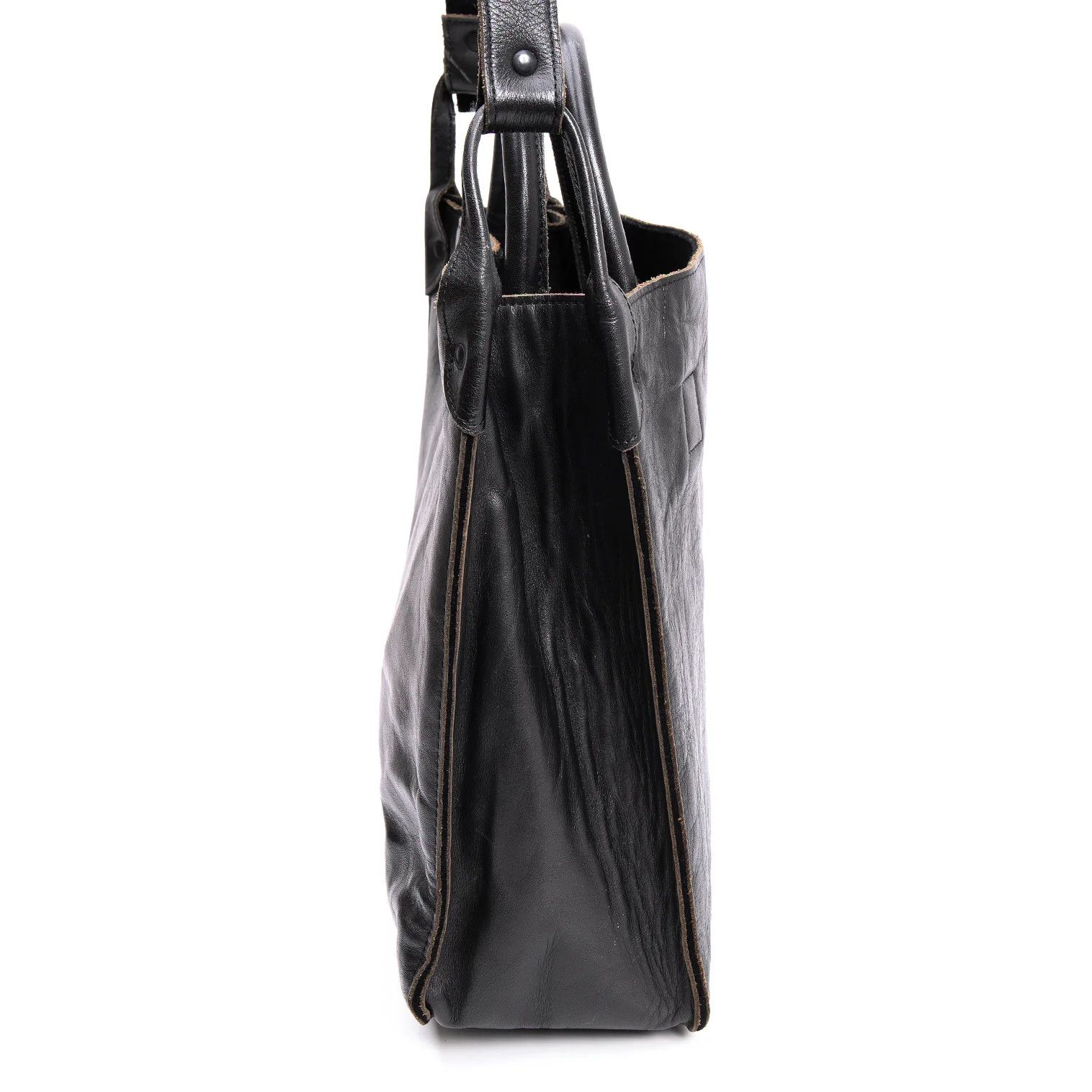Yohji Yamamoto Yohji Yamamoto Leather 2WAY Shoulder Bag Black Size ONE SIZE - 4 Thumbnail