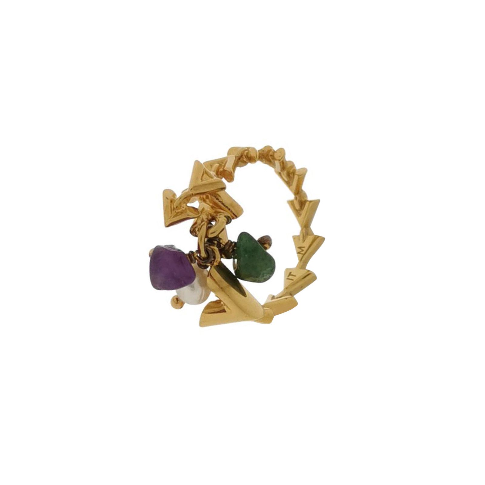 Louis Vuitton Louis Vuitton (LV) Imitation Pearl V Logo Ring Size 15 -z25 Size ONE SIZE - 1 Thumbnail