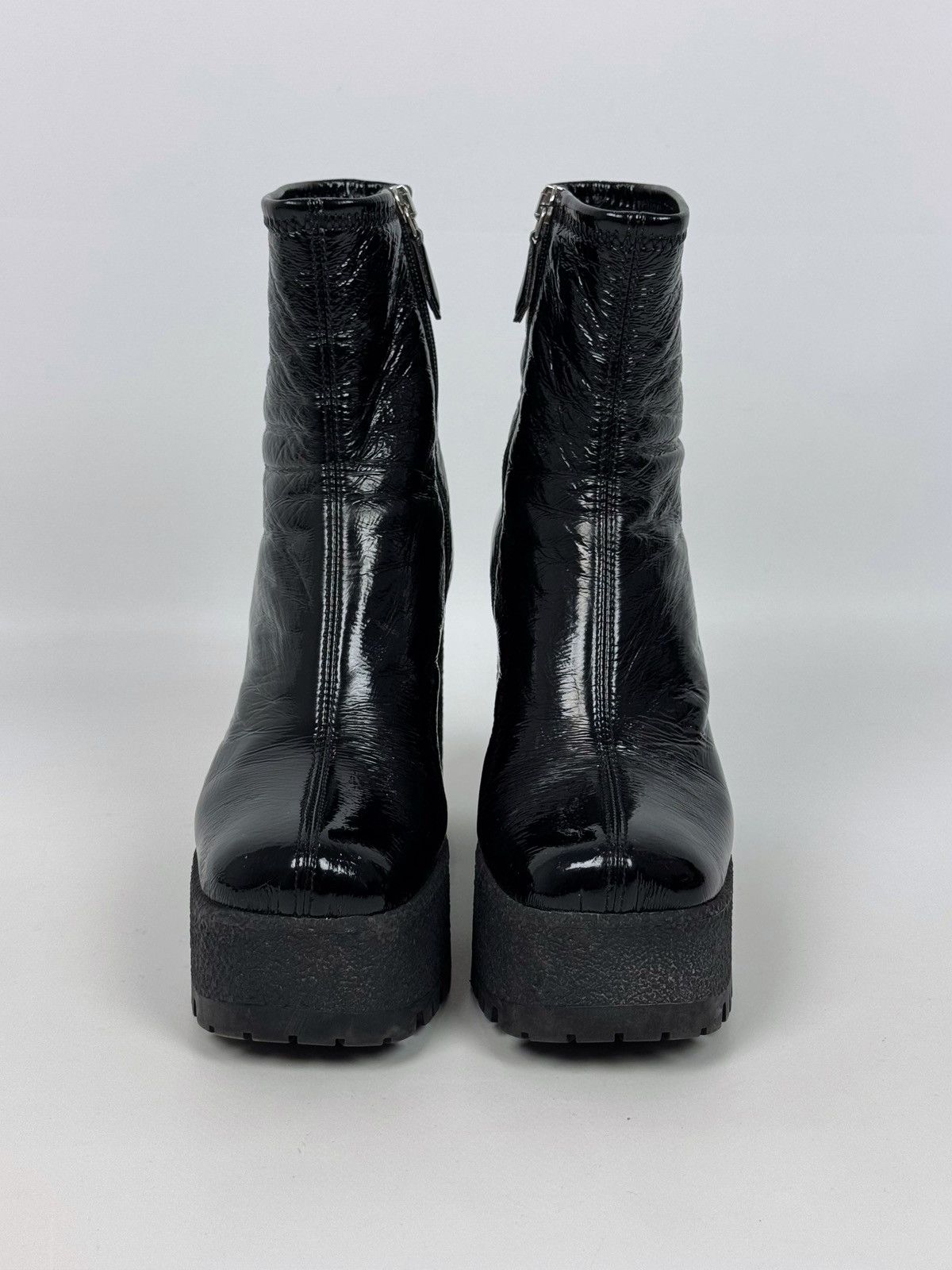 Miu Miu Miu miu by Prada Platform Stretch Chunky Ankle Black Boots Size US 6 / IT 36 - 4 Thumbnail