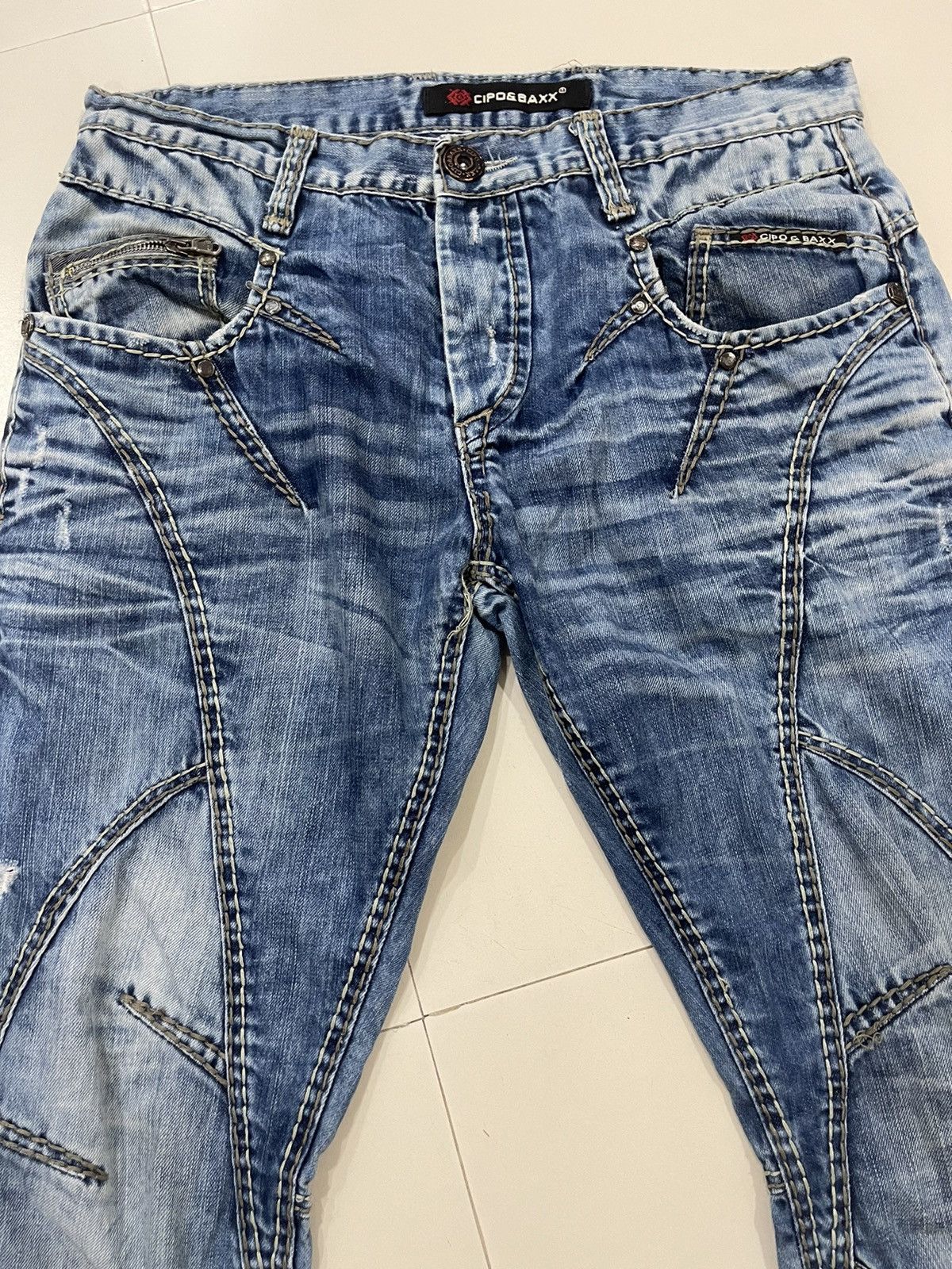 Bad Son × Japanese Brand × Vintage FLARE JEANS DISTRESSED STREETWEAR DESIGNER Size US 36 / EU 52 - 2 Thumbnail