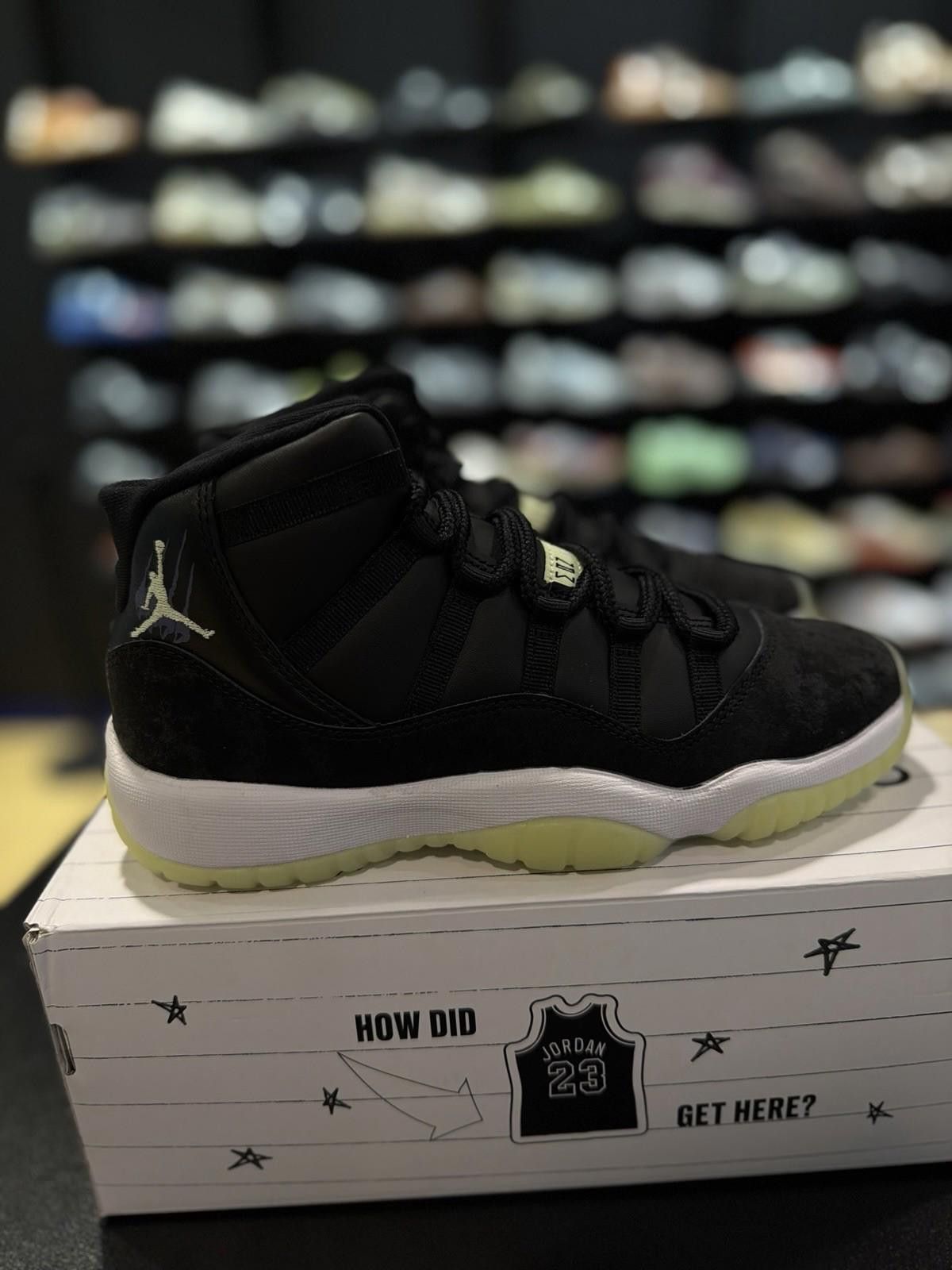 Nike Air Jordan 11 Retro GS 'Inner Beast' Black Barely Volt 7Y Size US 7 / EU 40 - 2 Thumbnail