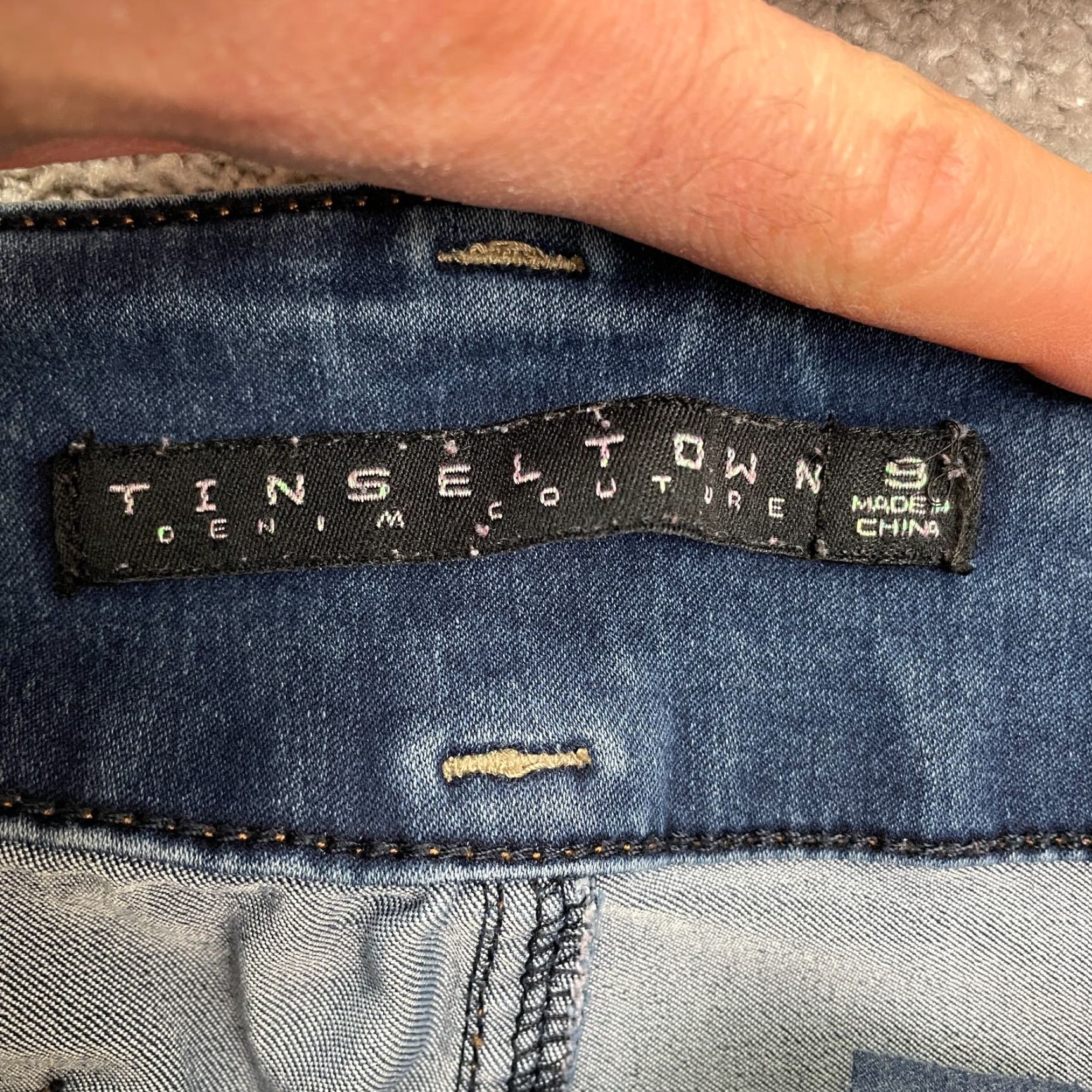 Vintage Tinseltown Jeans Skinny 9 Juniors Blue Dark Wash Stretch High Rise 28x27 City Modern 5-Pocket Mens Womens Girls Boys? Size 30" / US 8 / IT 44 - 5 Thumbnail
