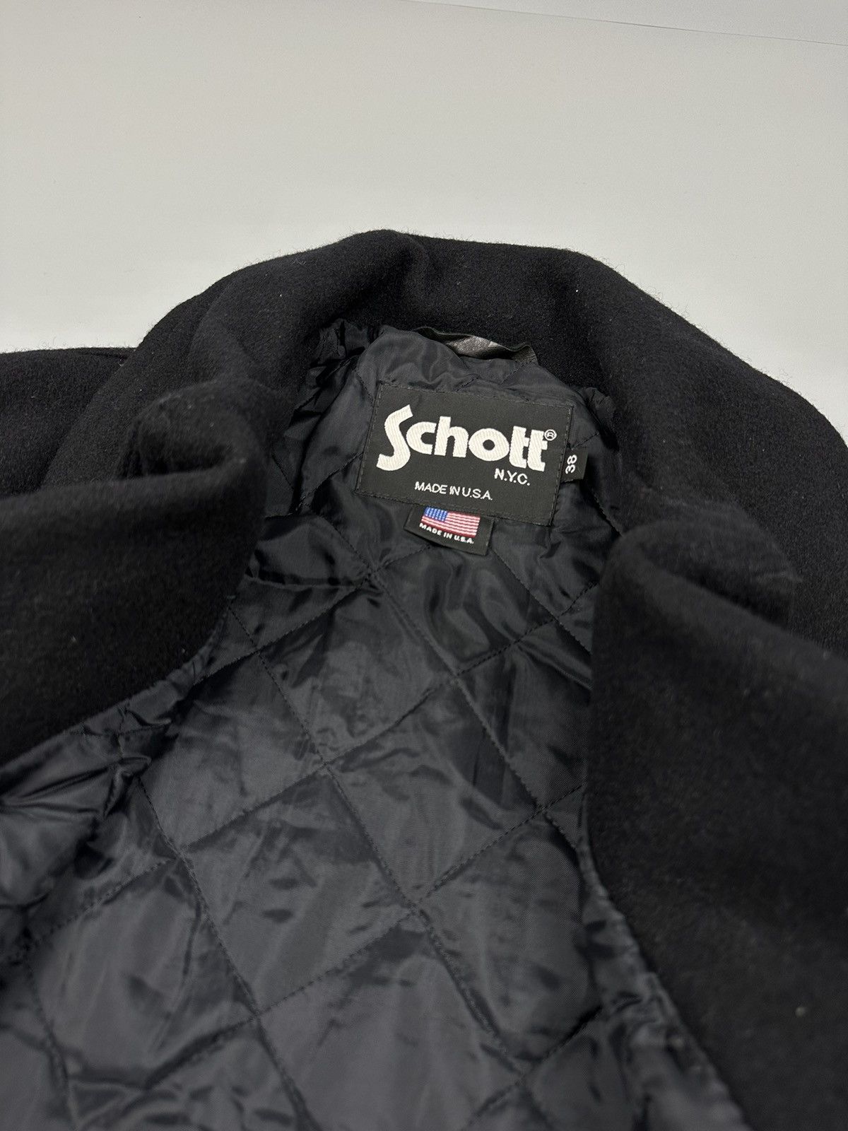 Designer × Schott Schott NYC USA Double Collar Wool Coat Size US M / EU 48-50 / 2 - 9 Thumbnail
