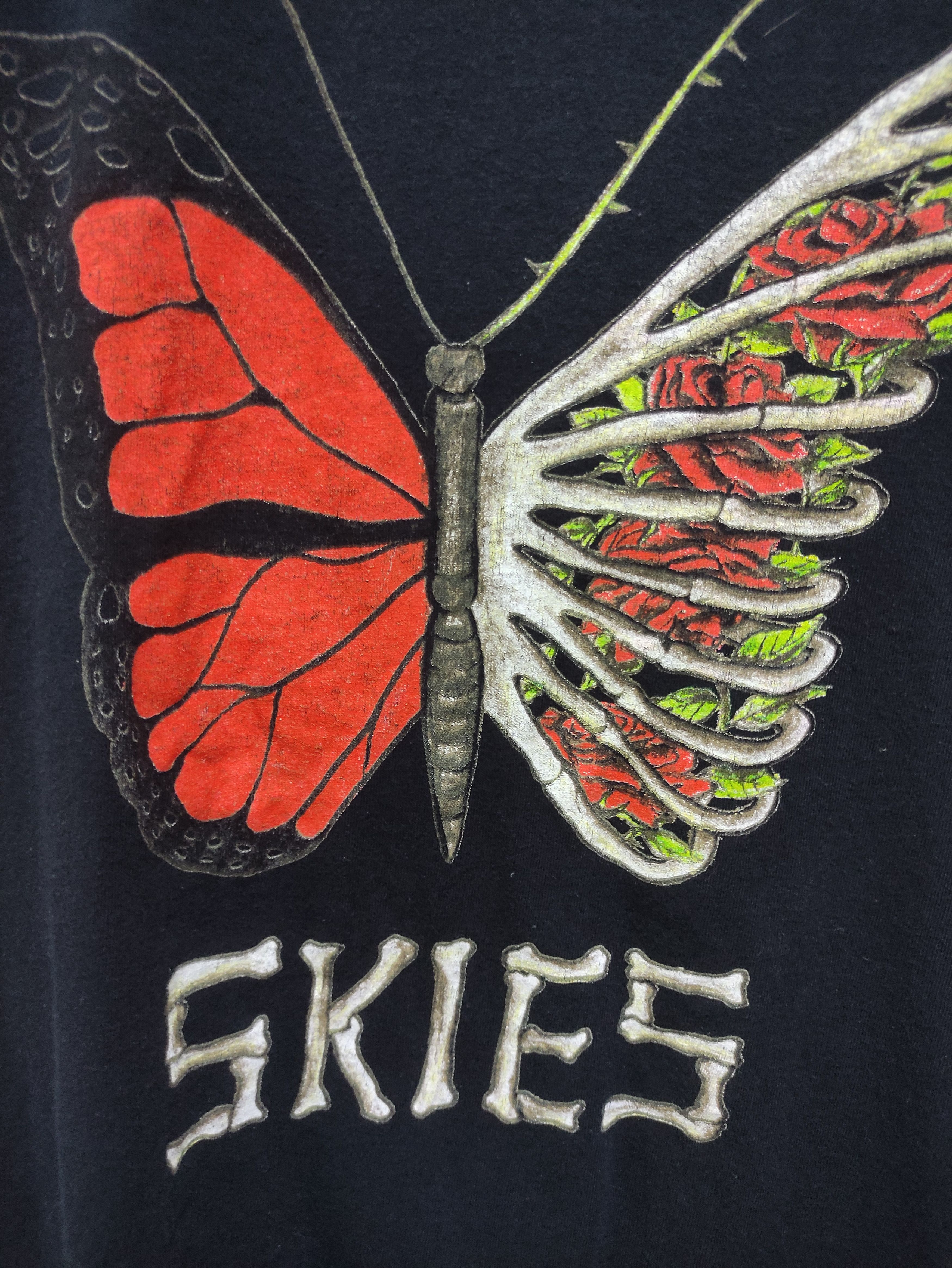 Rap Tees LIL SKIES butterfly ribs skeleton skies hip-hop rap tee Size US L / EU 52-54 / 3 - 3 Thumbnail