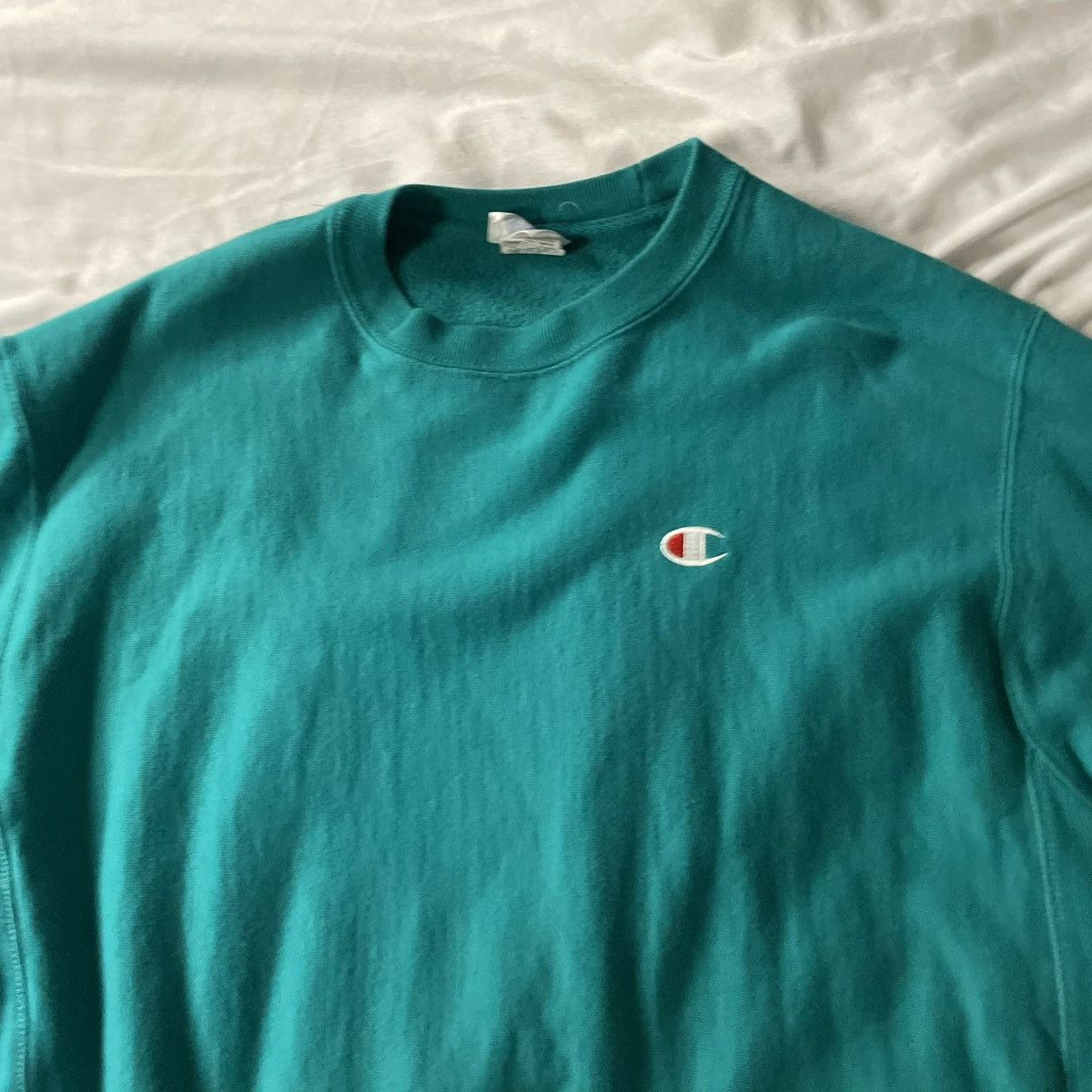 Champion Champion Reverse Weave Teal Sweatshirt Size Large for Women Size L / US 10 / IT 46 - 5 Thumbnail