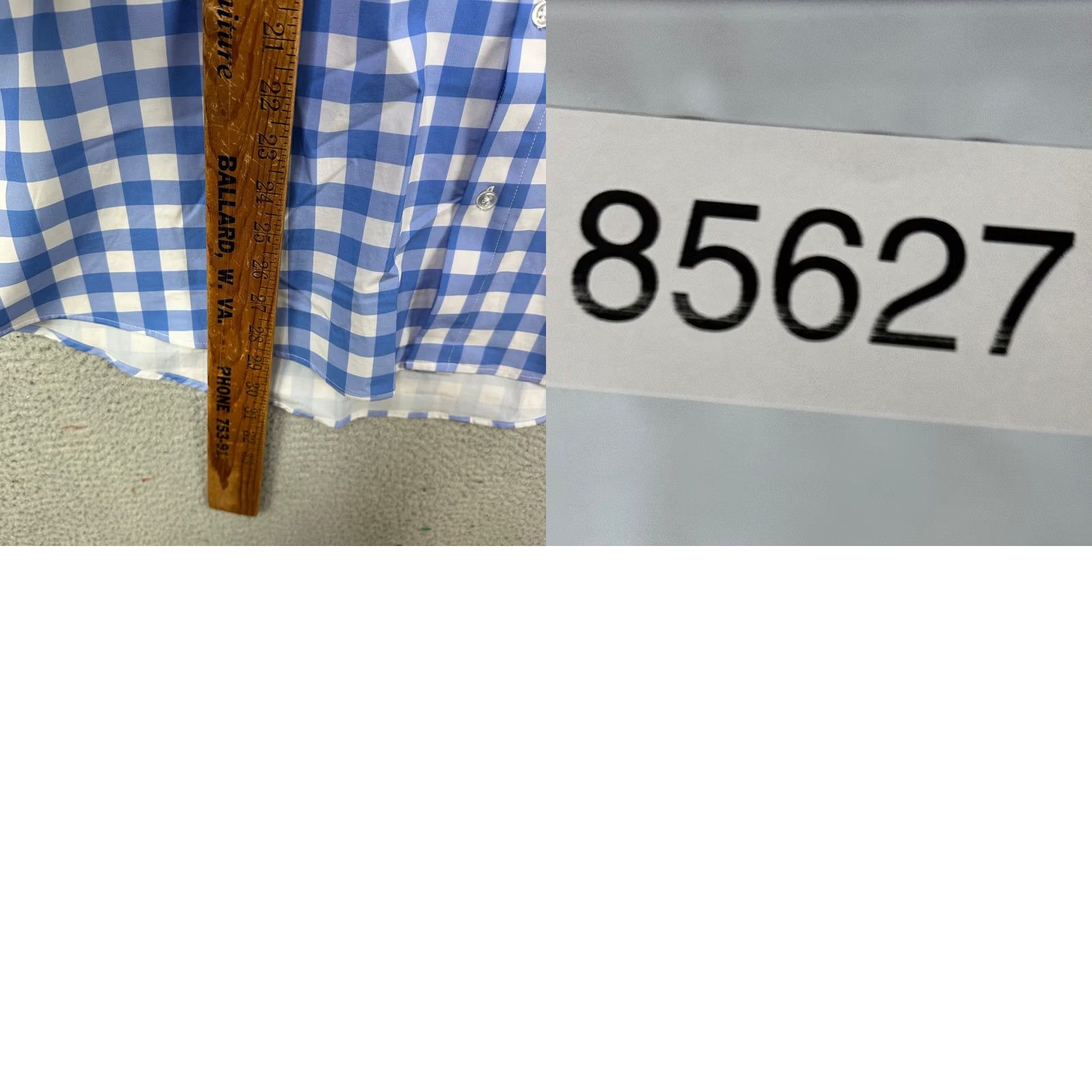 Vintage VINTAGE? No, not vintage. Collaro Athletic Shirt Men XL Blue Check Gingham Short Sleeve Button-Up Casual Sports Preppy Menswear 52 in Chest 29 in Size 46R - 8 Thumbnail