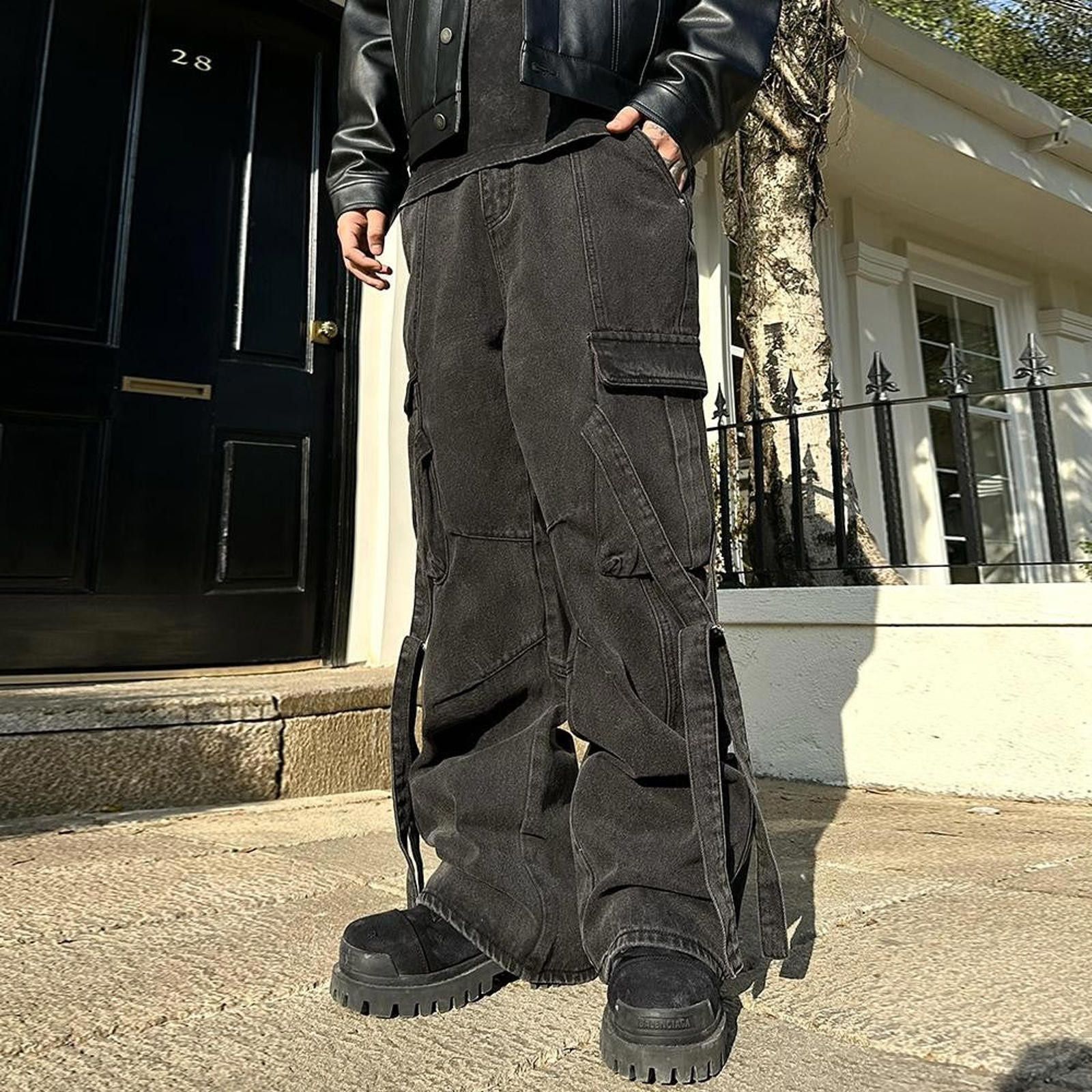 Other Deconstructed Parachute Work Pants – Tie-Up, Wide Leg Fit Size US 33 - 5 Thumbnail