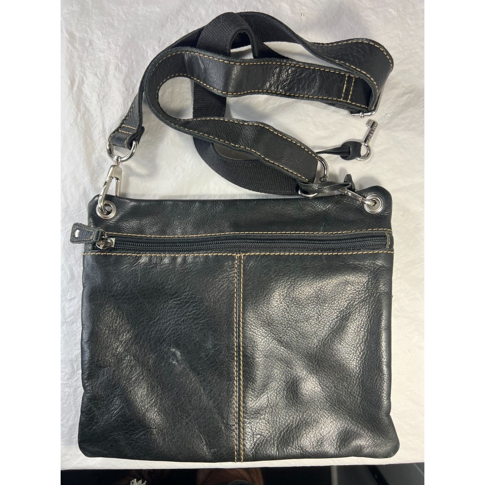 Fossil Fossil Sutter Black Leather Crossbody Bag Handbag Adjustable Size ONE SIZE - 2 Thumbnail