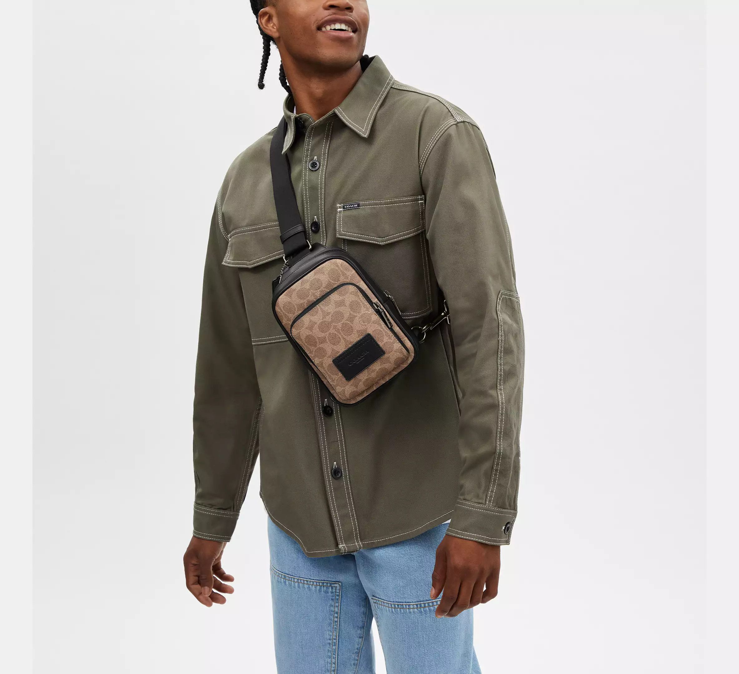 Coach Racer Sling Pack In Signature CV763 Size ONE SIZE - 10 Thumbnail