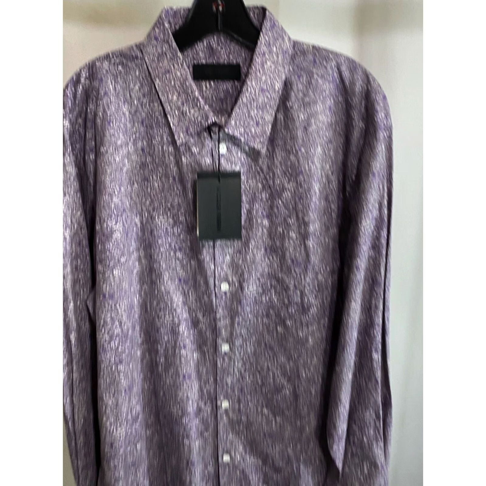 Nicole Farhi Nicole Farhi Shirt XL Long Sleeve Plum Floral NWT Mens 17.5 x 35/36 Extra Large Button-Up Size US XL / EU 56 / 4 - 2 Thumbnail