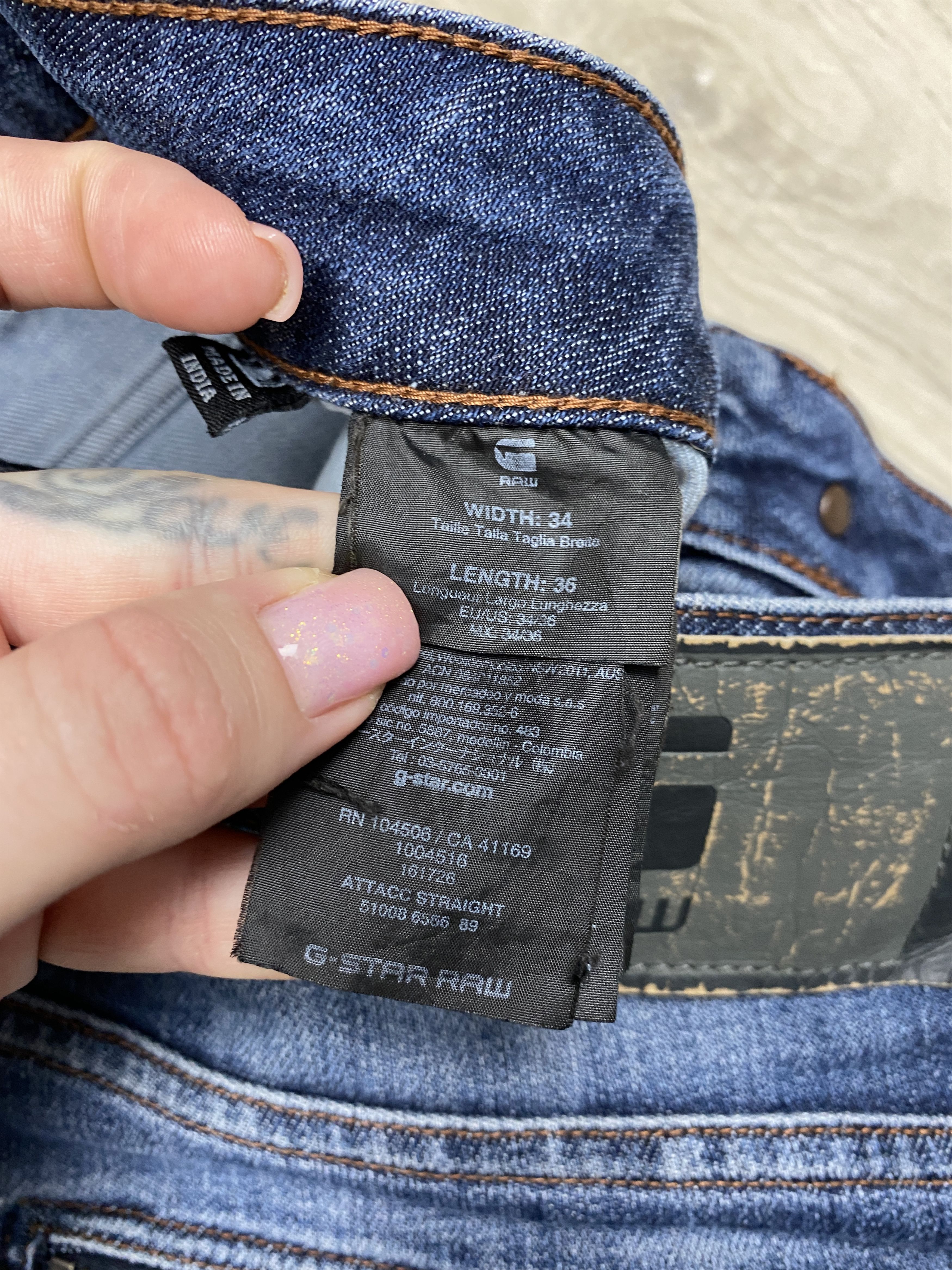 G-Star G Star Raw Vintage Mens Attacc Straight Denim Pants Jeans Size US 34 / EU 50 - 3 Thumbnail