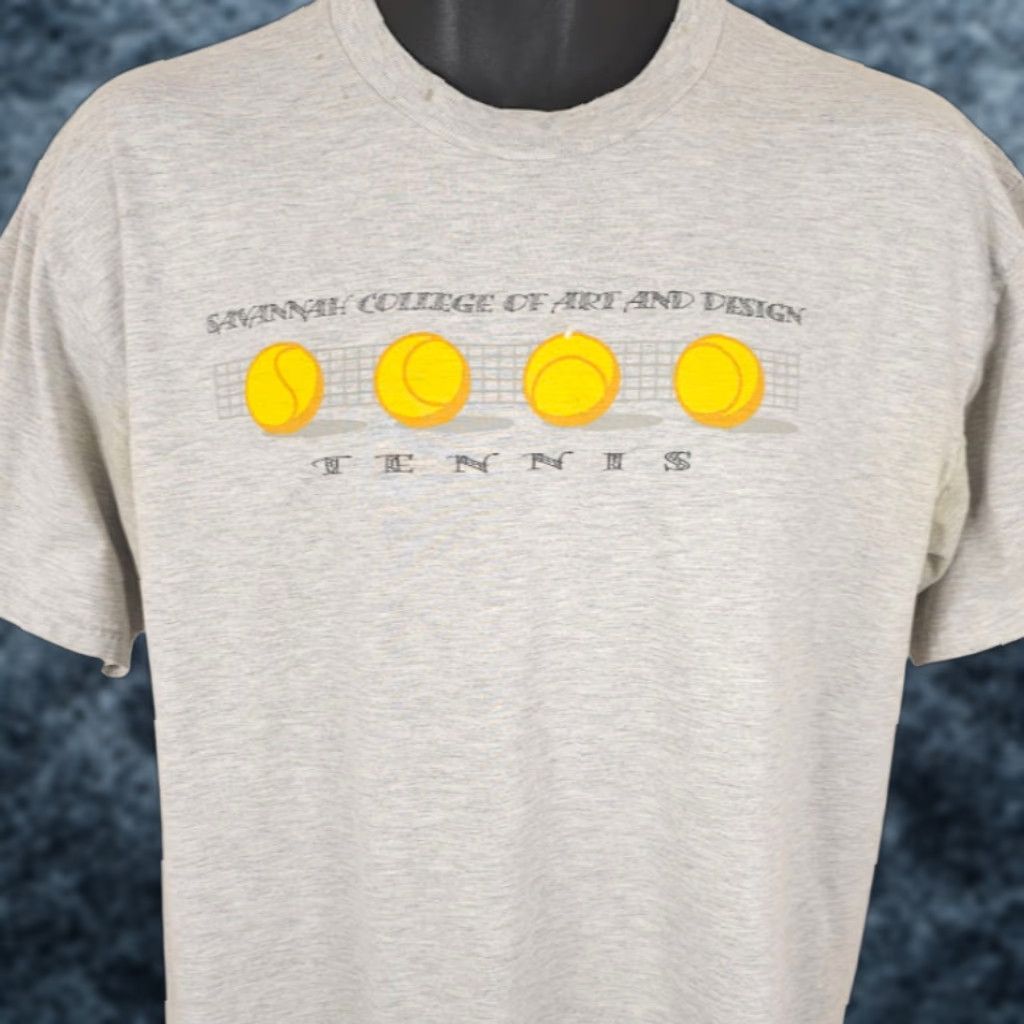 Jerzees VINTAGE Savannah College Bees Tennis T Shirt Mens Size Large Gray 90s Art & Design Size US L / EU 52-54 / 3 - 1 Thumbnail