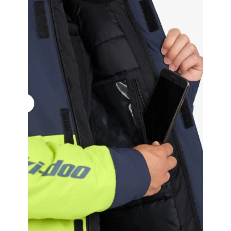 Ski-Doo Ski-Doo Navy Neon Green Vasa Polar Fleece Ski Jacket Coat Size US L / EU 52-54 / 3 - 5 Thumbnail