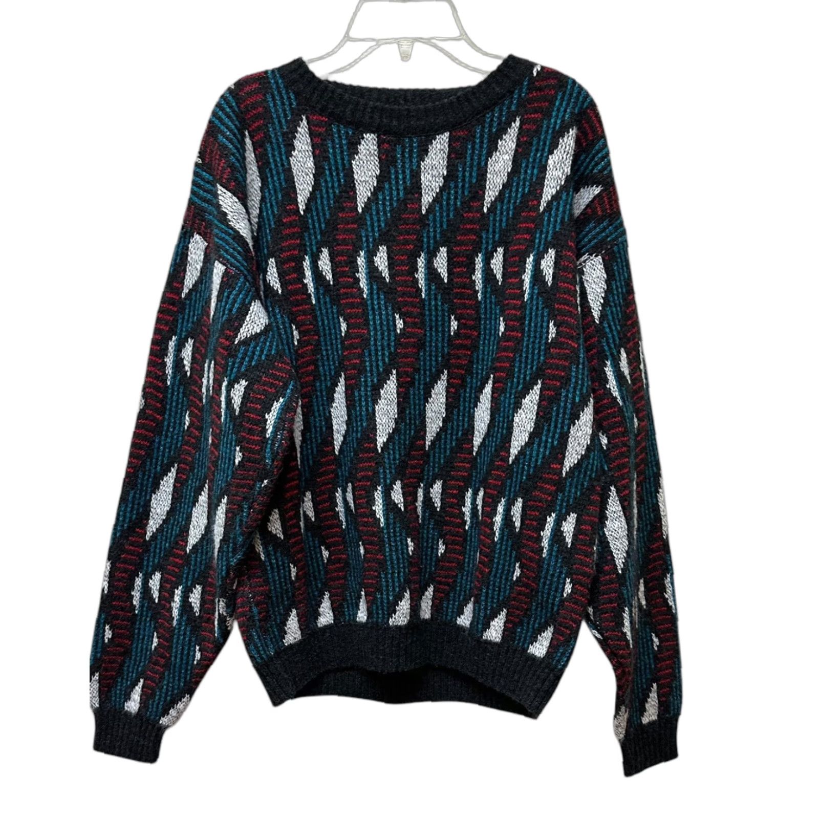 Vintage VINTAGE Barrel Retro Geometric Knit Sweater Unisex Size L/XL Made in USA Size US L / EU 52-54 / 3 - 1 Thumbnail