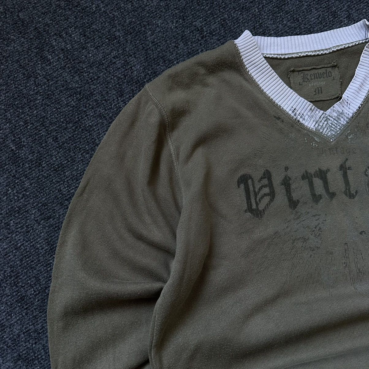Le Grande Bleu (L.G.B.) VTG Knit V Neck Sweater Vintage Green Y2K 00s Size M Grunge Size US M / EU 48-50 / 2 - 9 Thumbnail