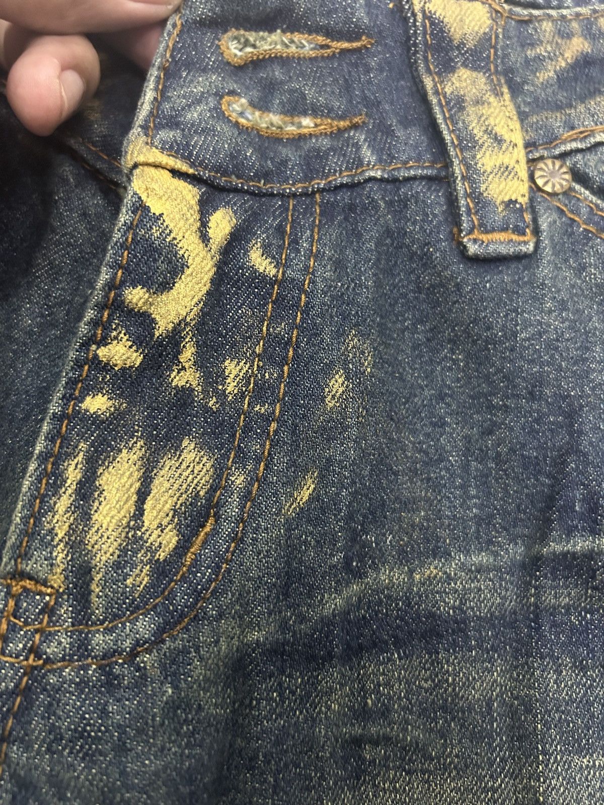 Japanese Brand × Vintage Vintage Japanese WEAR JEANS Painted Flare Denim Size US 32 / EU 48 - 18 Thumbnail