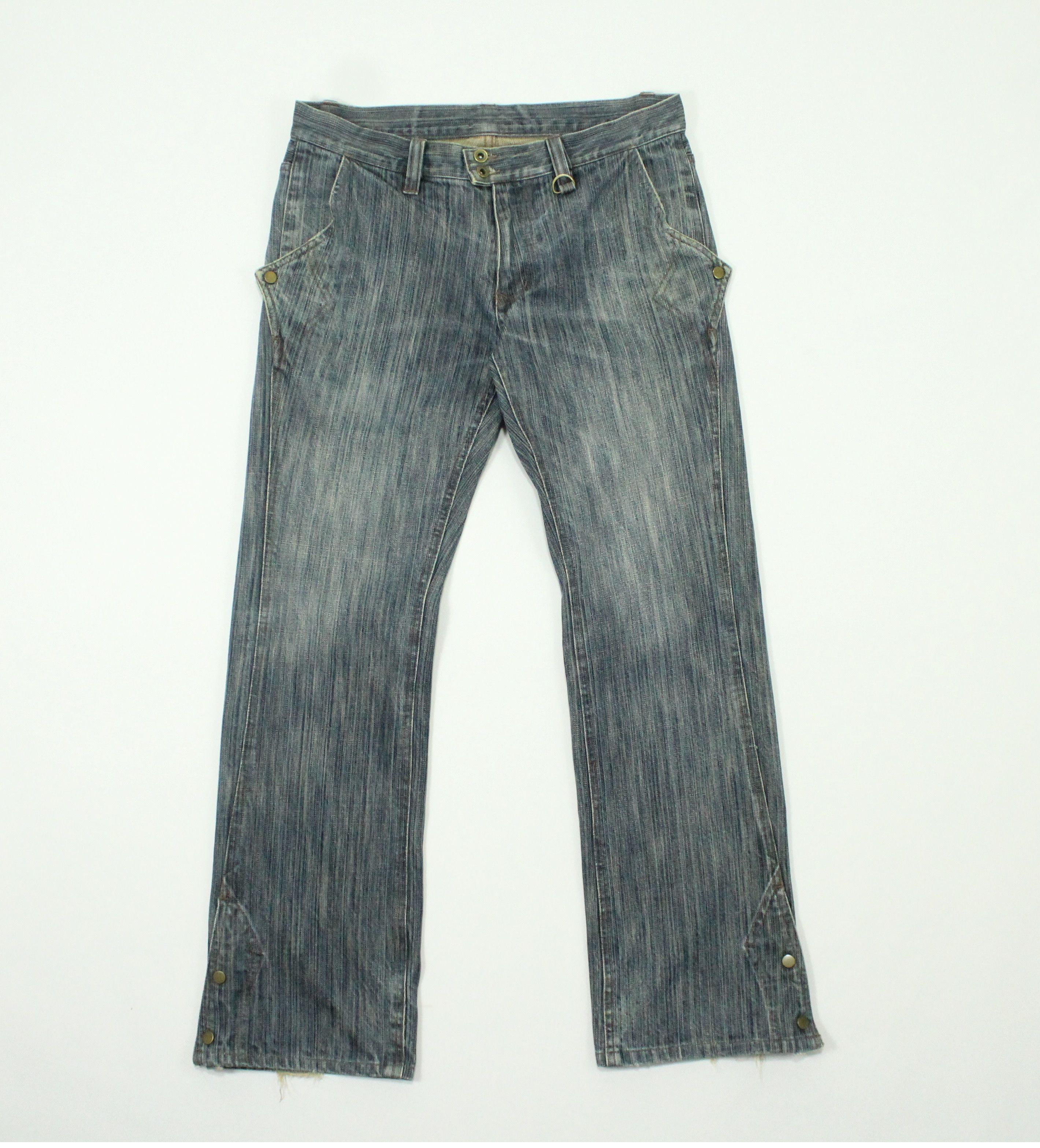 Japanese Brand Open Leg Button NICOLE CLUB FOR MEN Denim Pocket Button Size US 32 / EU 48 - 3 Thumbnail