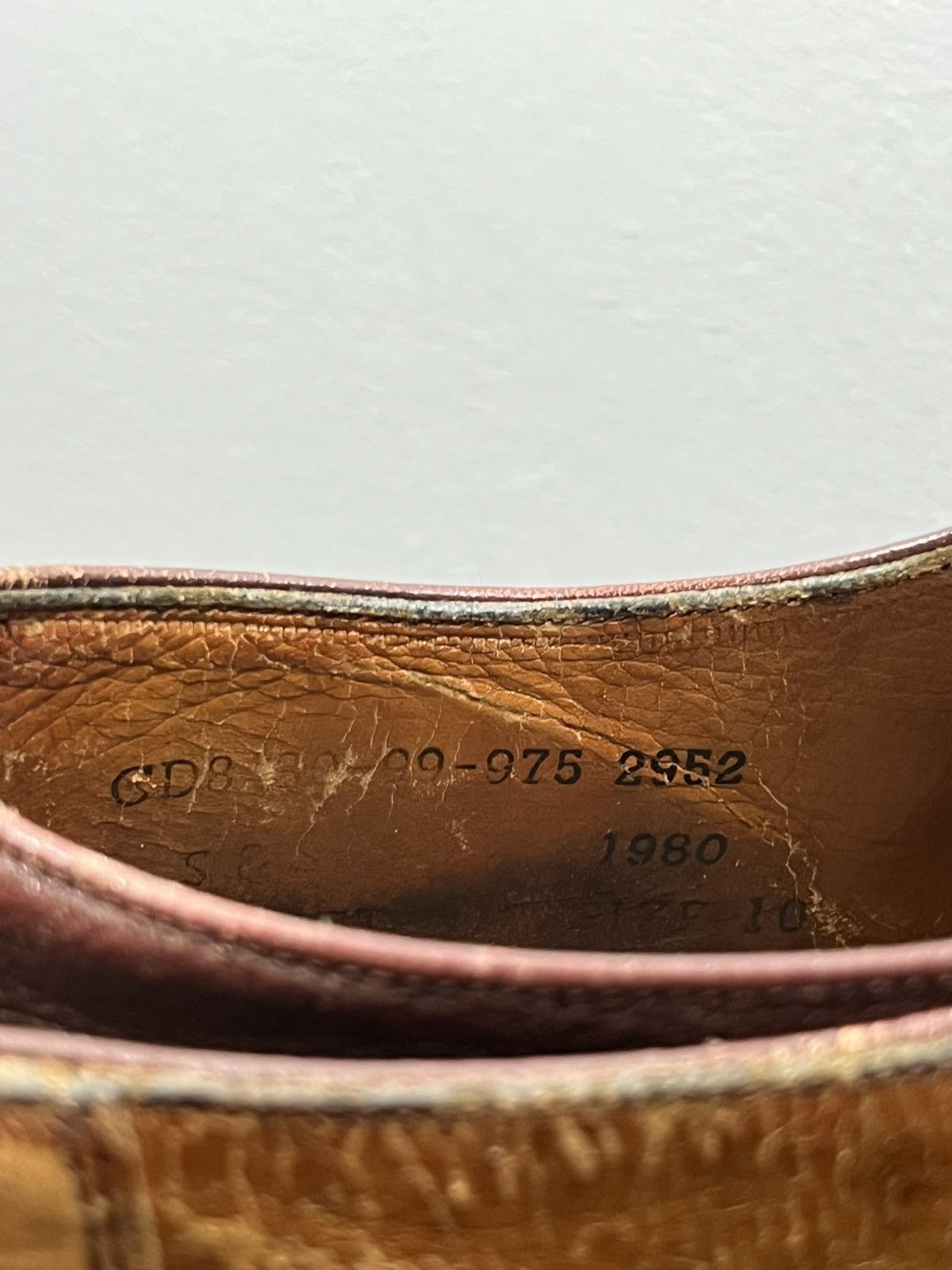 Sanders Sanders 1980 Distressed Brown Leather Cap Toe Oxford Shoes Size US 10 / EU 43 - 5 Thumbnail