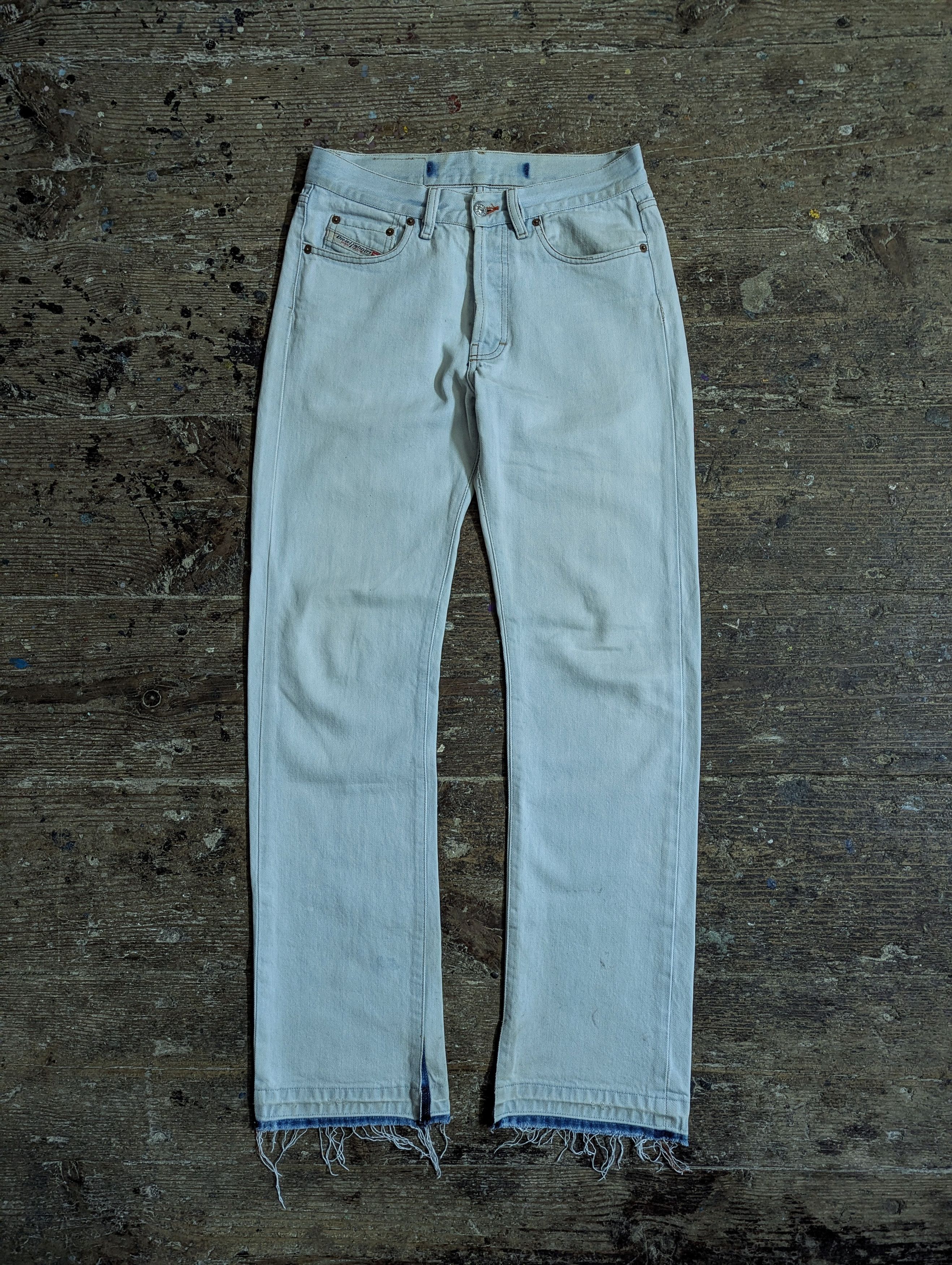 Diesel Rare! 00s Diesel Bleached Released Cut Jeans Size US 30 / EU 46 - 1 Thumbnail