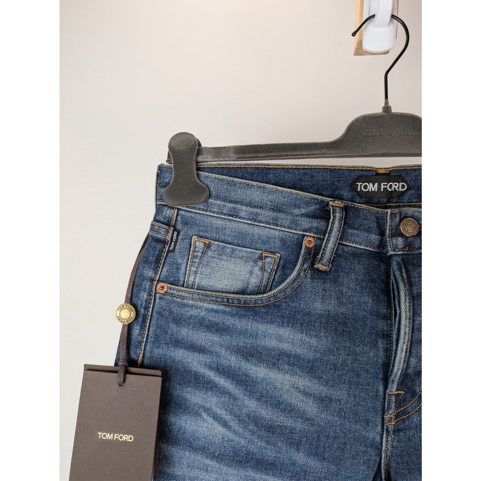 Tom Ford o1rshd1 Slim Fit Denim Jeans in Washed Dark Indigo Size US 32 / EU 48 - 6 Thumbnail