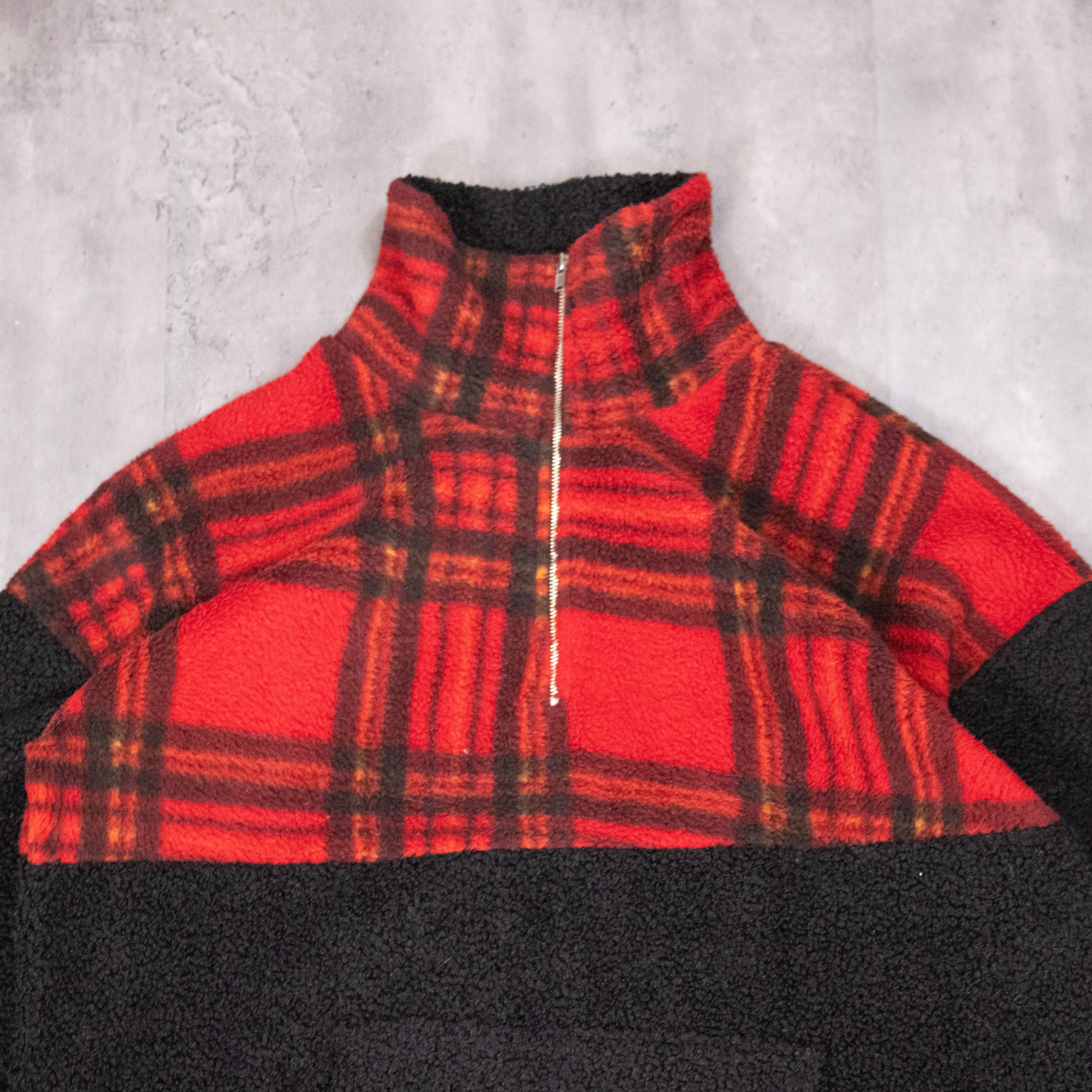 Vintage Vintage 1990's Vintage Plaid Fleece Half Zip Jacket Size US L / EU 52-54 / 3 - 15 Thumbnail