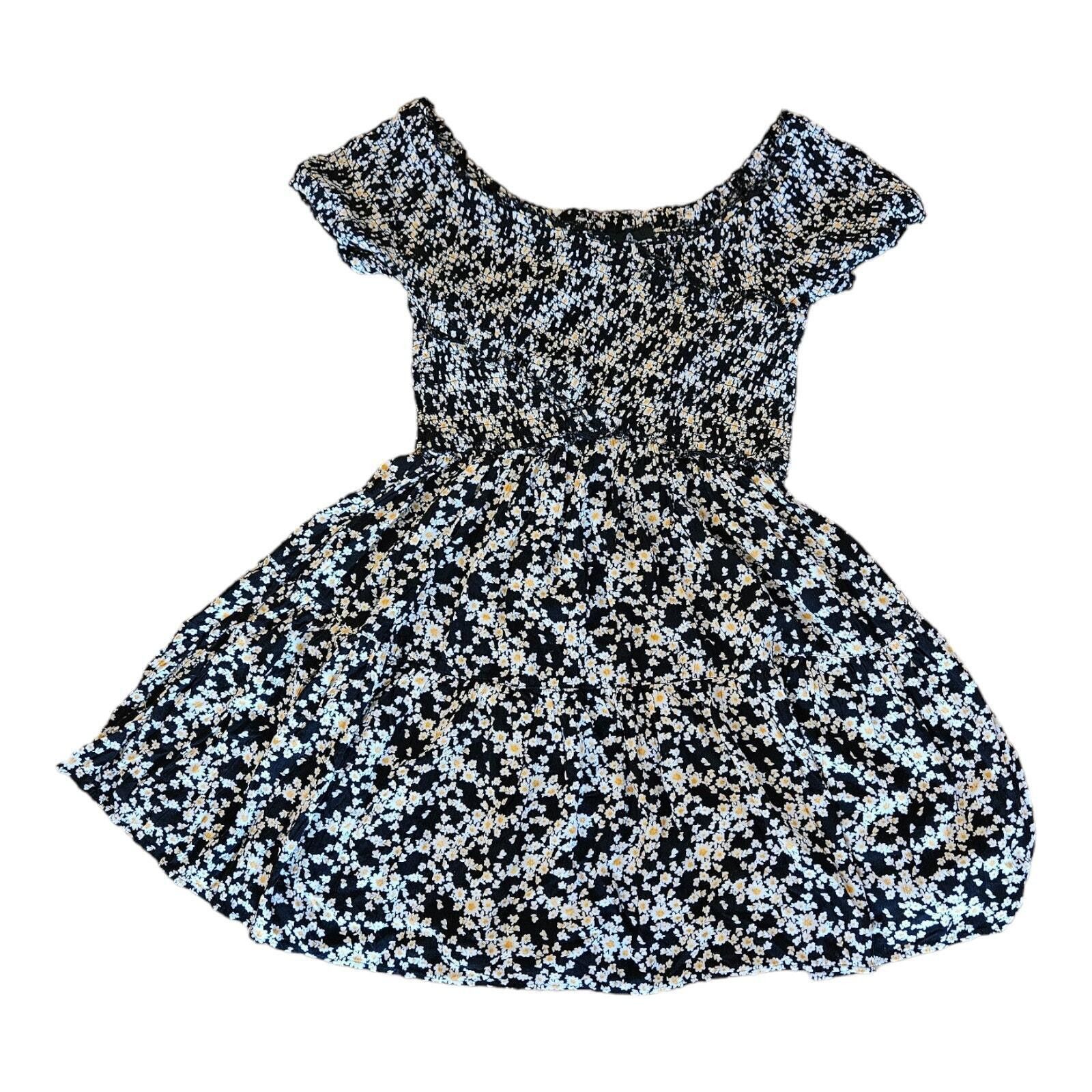 Other Angie Women's Smocked Cold Shoulder Mini Dress Floral Medium Size M / US 6-8 / IT 42-44 - 1 Thumbnail