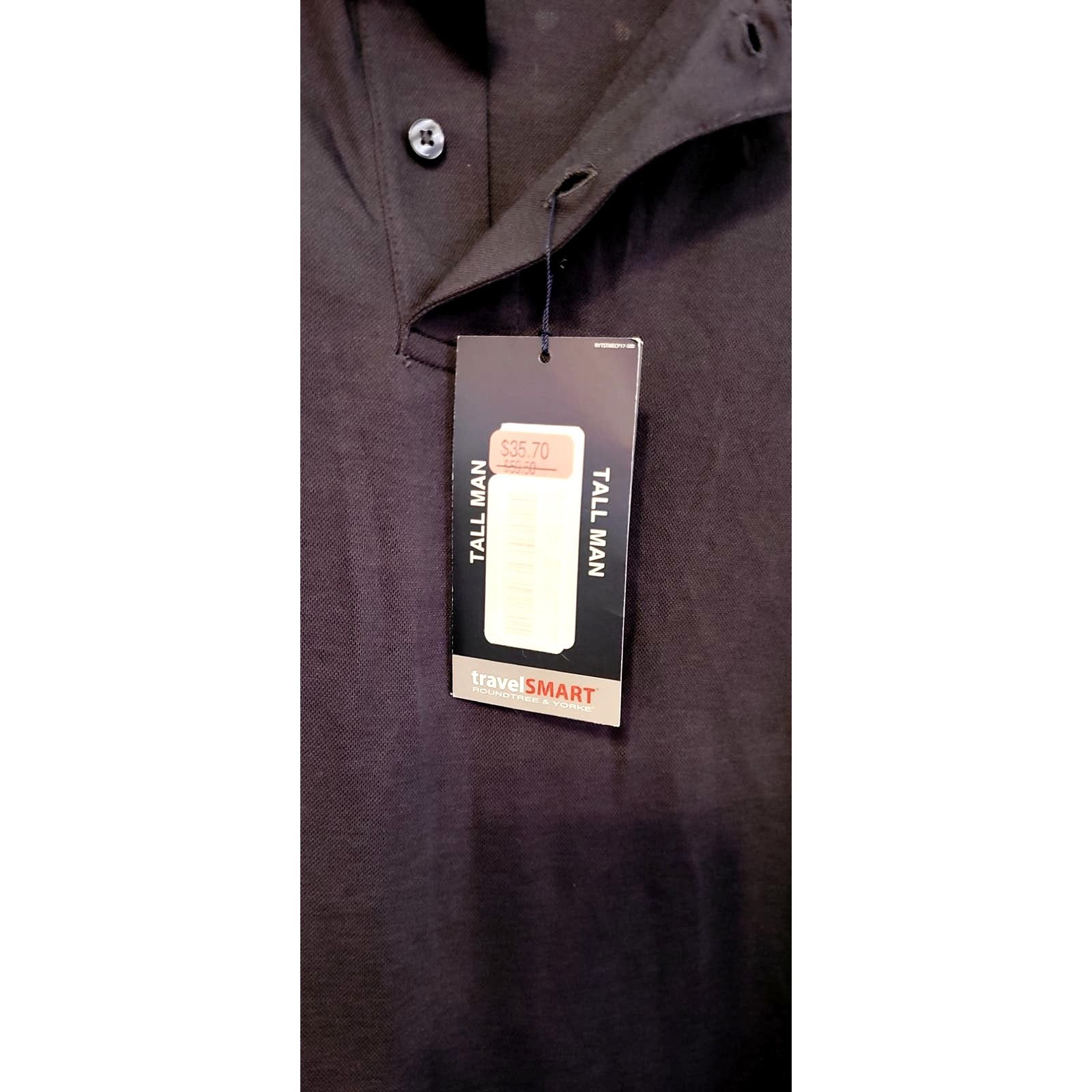 Roundtree & Yorke Roundtree & Yorke Travelsmart Mens Polo Shirt 4XT Black Tall Size US XXL / EU 58 / 5 - 4 Thumbnail