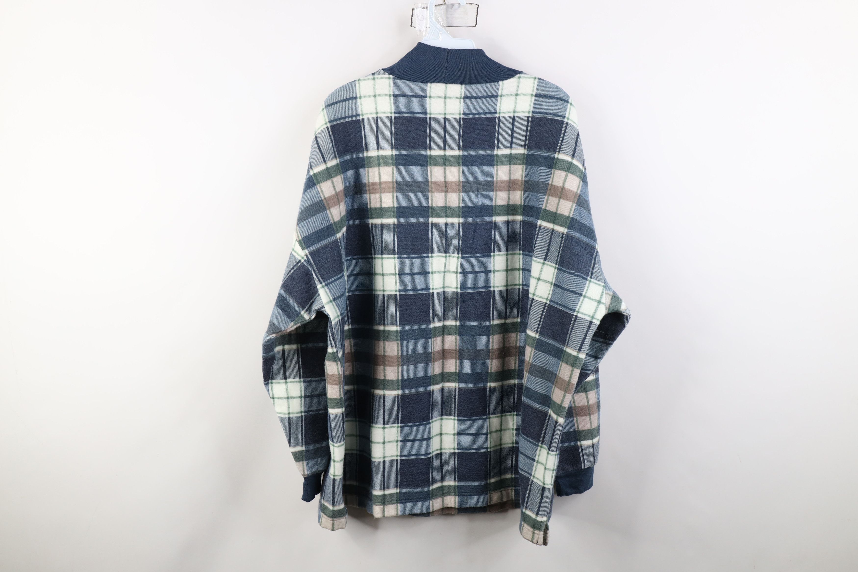 Vintage Vintage 90s Streetwear Mock Neck Fleece Sweatshirt Plaid Size 3XL / US 20-22 - 8 Thumbnail
