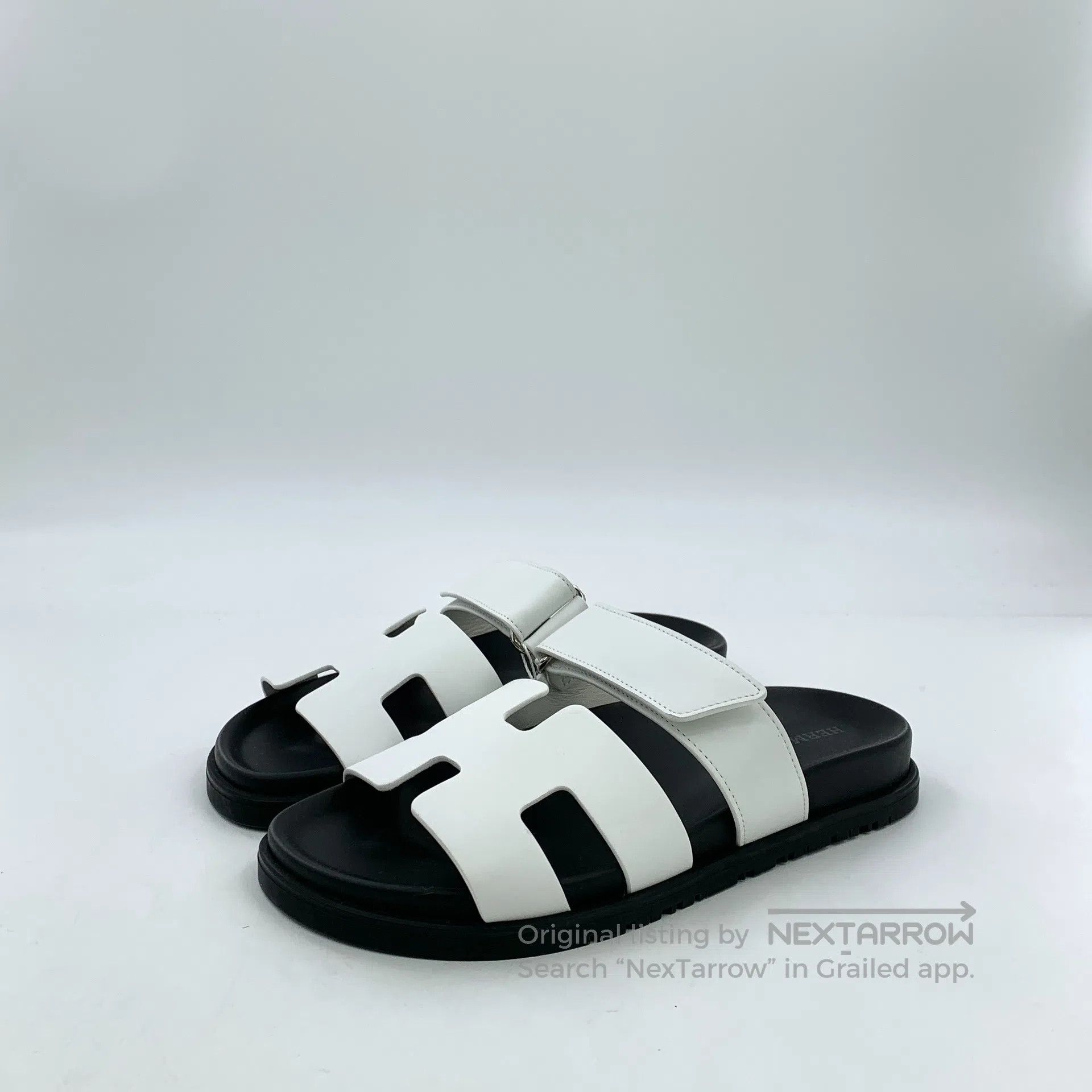 Hermes Hermes White Velcro casual flat sandals| Size US 5.5 / IT 35.5 - 1 Thumbnail