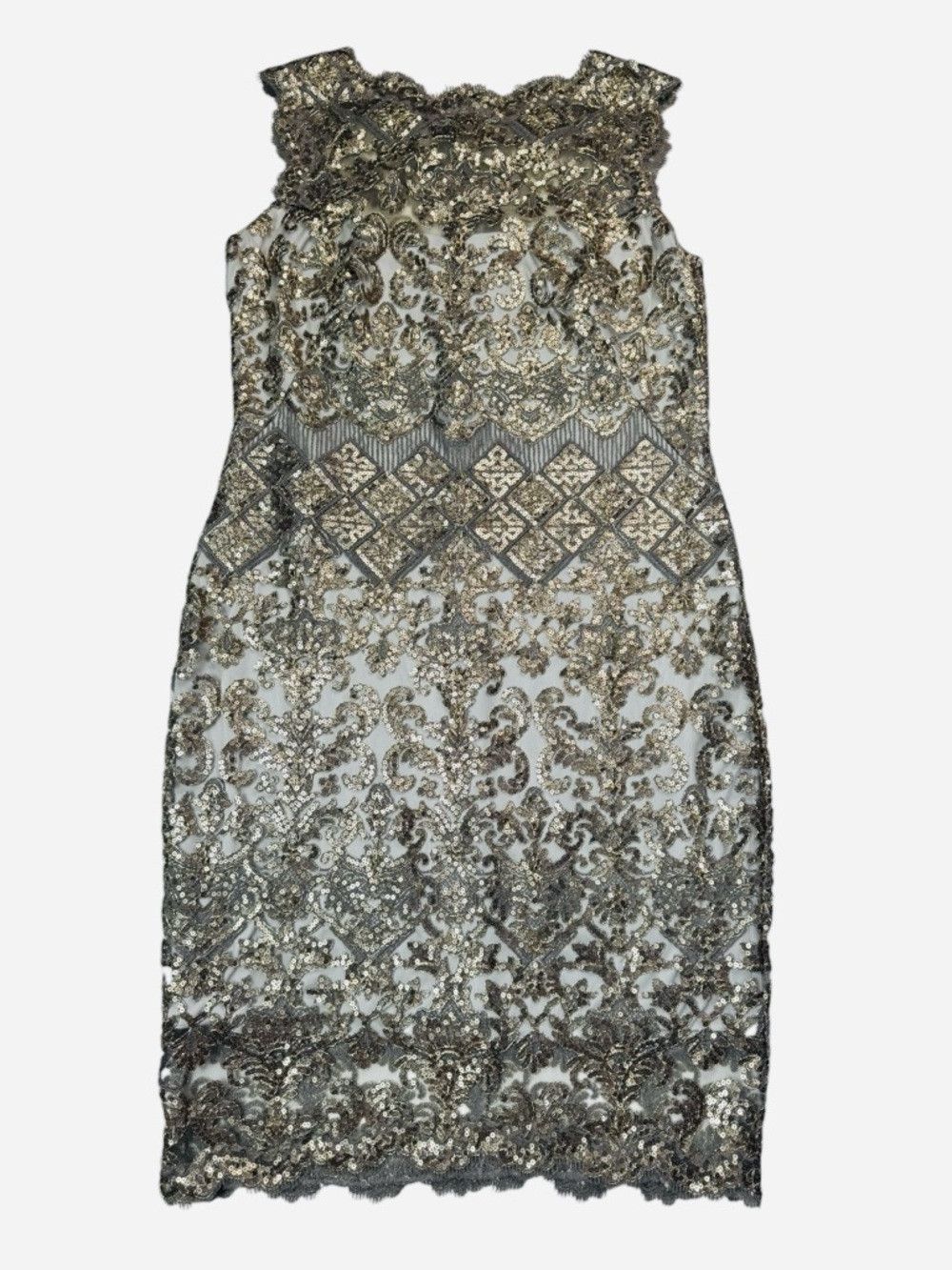 Tadashi Shoji NWT New Tadashi Shoji Delta Embroidered Sequin Dress In Smo Size XXL / US 16-18 / IT 52-54 - 2 Thumbnail