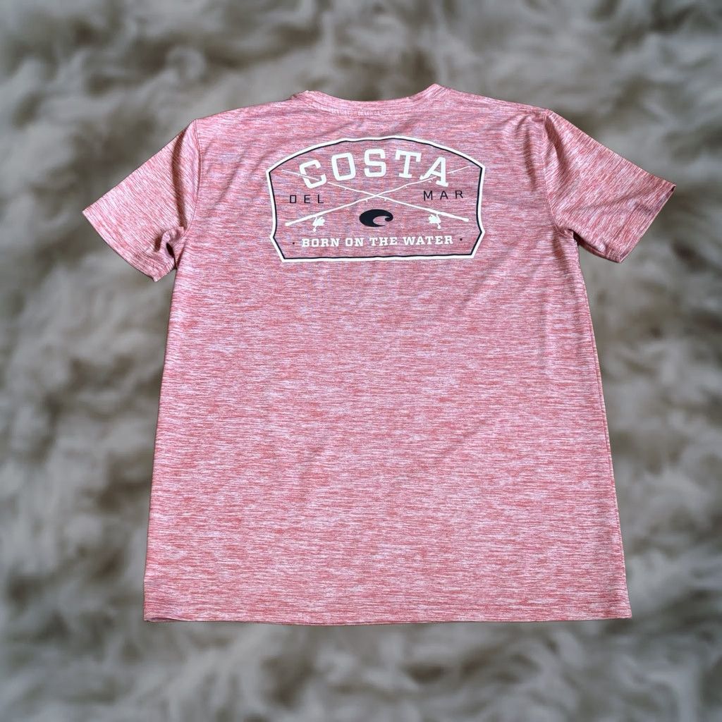 Costa Del Mar Mens COSTA DEL MAR Performance Shirt Red Gray M 100% Polyester Size US M / EU 48-50 / 2 - 1 Thumbnail