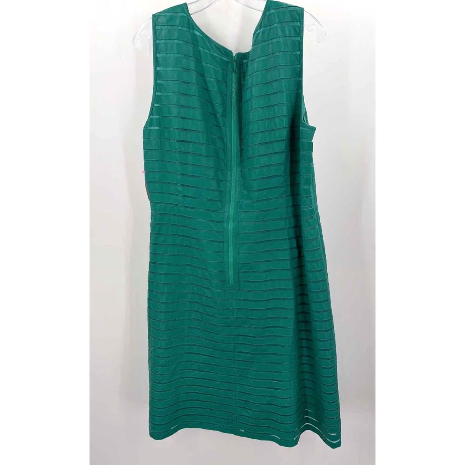 Vintage Lafayette 148 Green Size 16 Short Sleeveless Dress Size 38" / US 16 / IT 52 - 2 Thumbnail