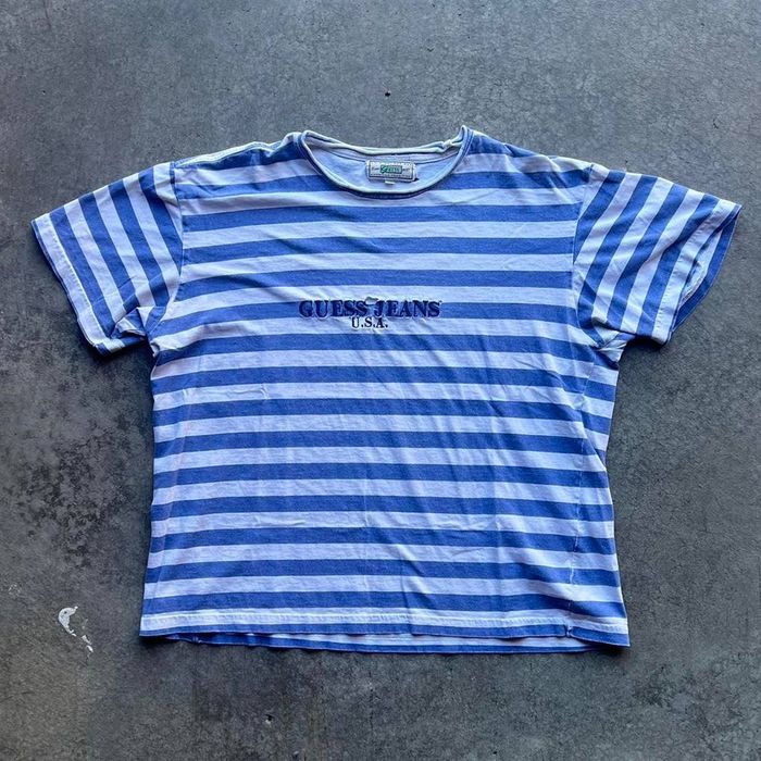 Guess striped t shirt hot sale vintage