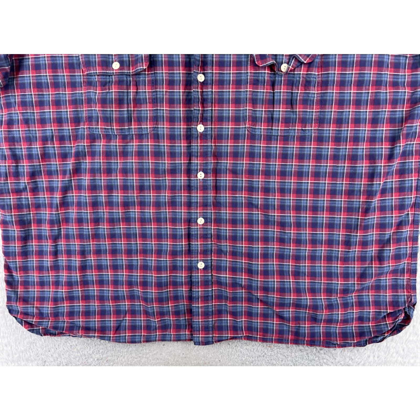 Ralph Lauren Ralph Lauren Shirt Mens 3XL Plaid Button-Up Navy Blue Red Pocket Casual Business Formal Travel Workwear Wrinkle-Resistant Easy Care Pockets Mens Size US XXL / EU 58 / 5 - 5 Thumbnail