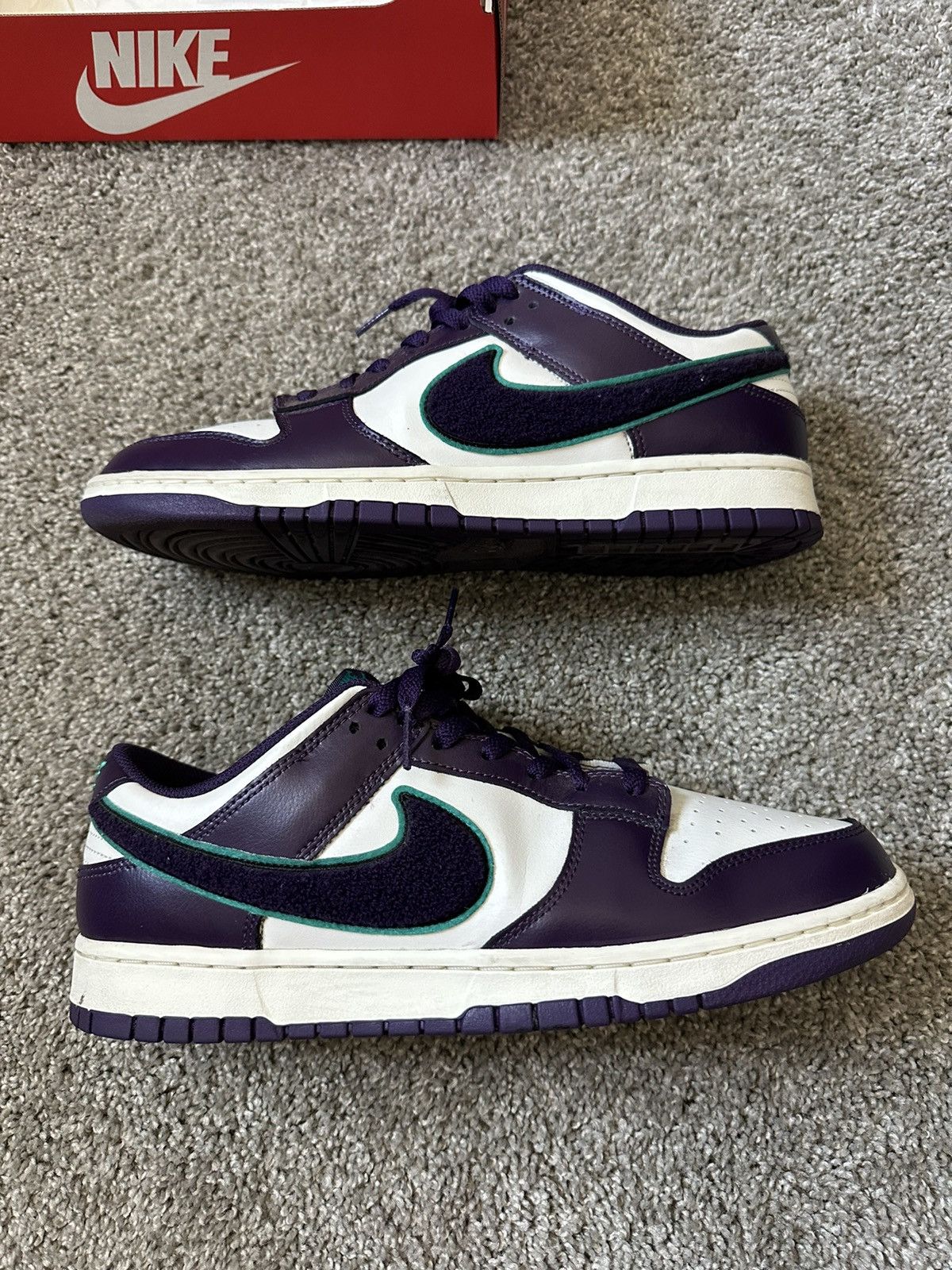 Nike Nike Dunk Low Retro “Chenille Swoosh” Size US 12 / EU 45 - 1 Thumbnail