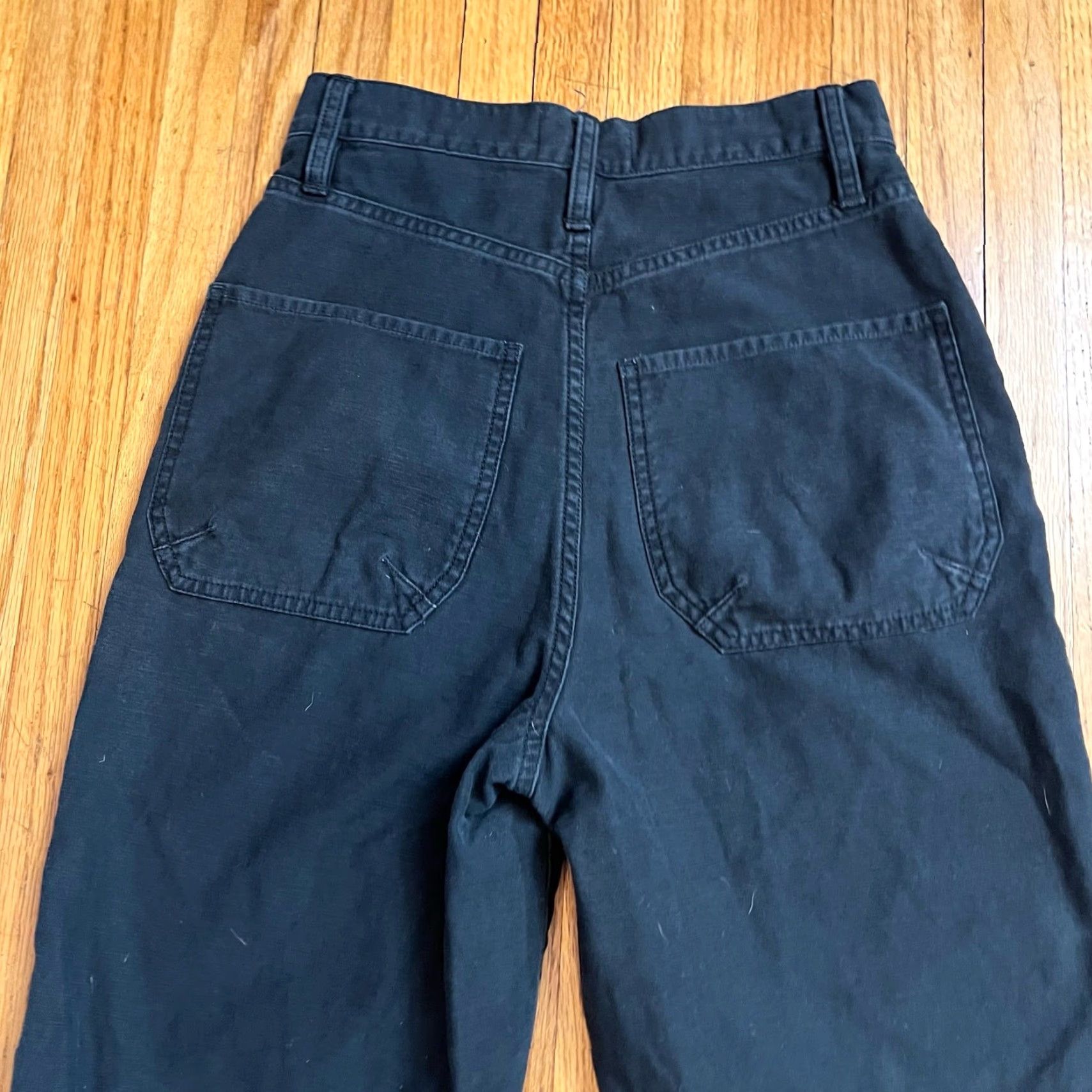 Frame FRAME Jeans Womens 24 High Rise Crop Zipper Moto Cropped Black 24x23.5 Women Jeans Size 42" / US 20 - 4 Thumbnail